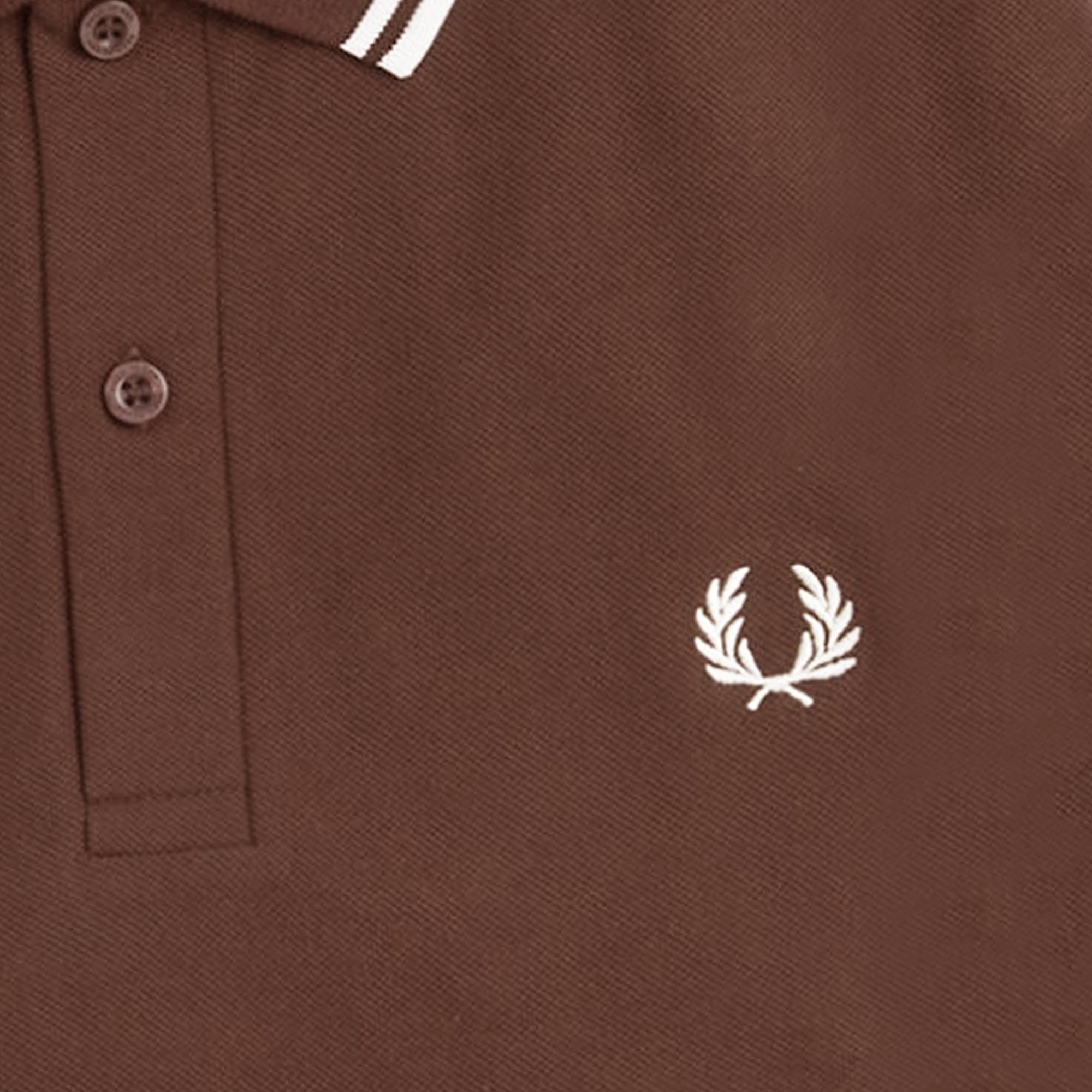 Fred Perry M3636 Twin Tipped Long Sleeve Polo Shirt - Whiskey Brown
