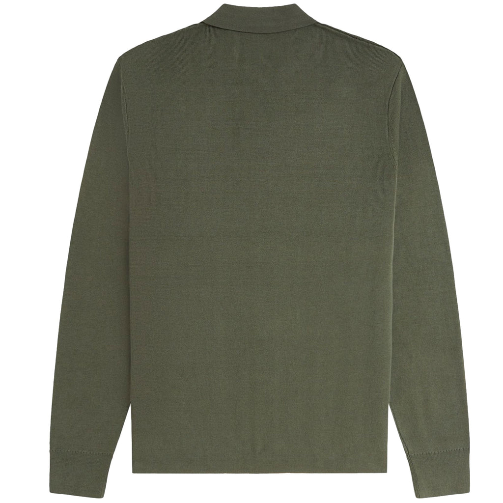 Fred Perry K9726 Button Through Knitted Shirt - Green