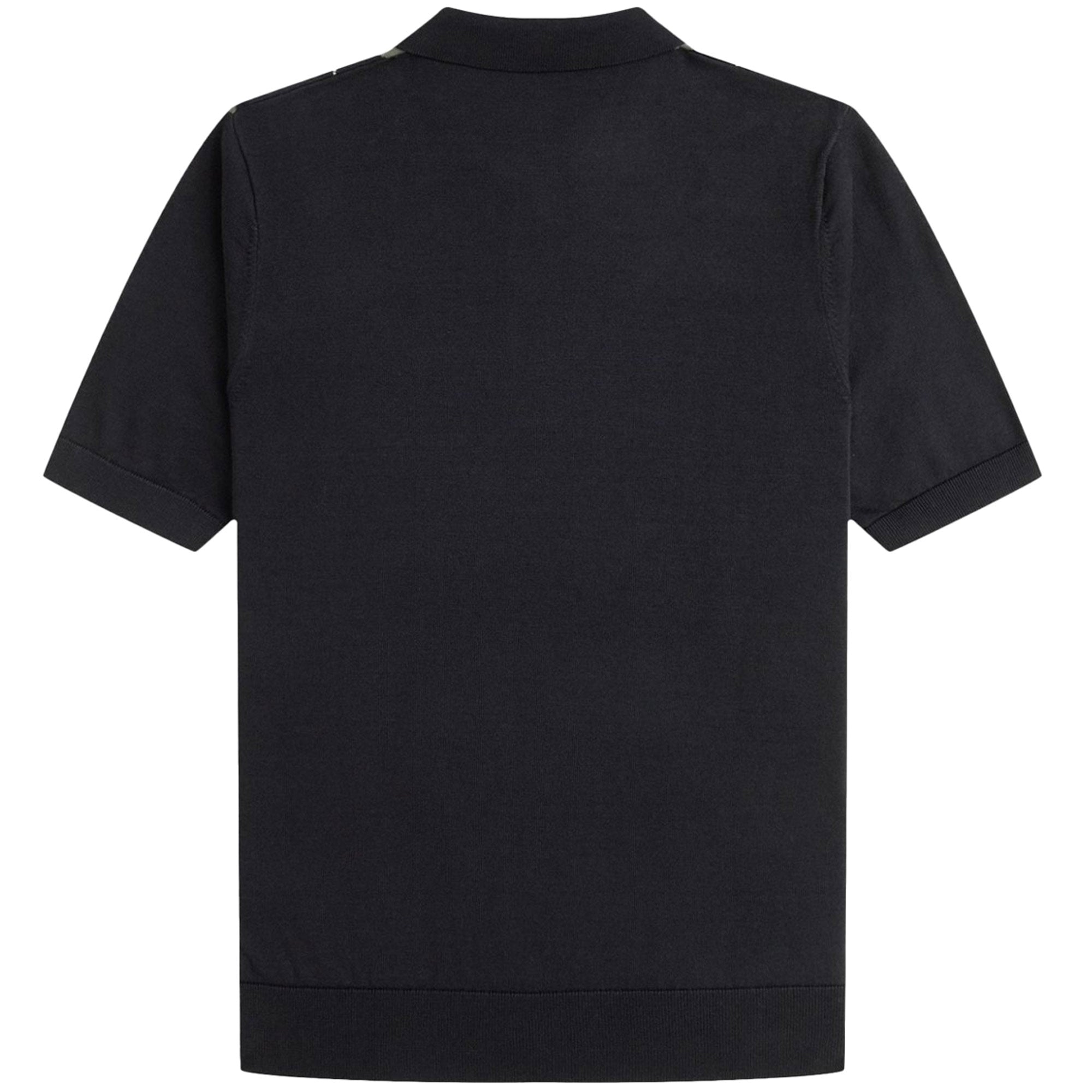 Fred Perry K1317 Argyle Knitted Shirt - Black and Green