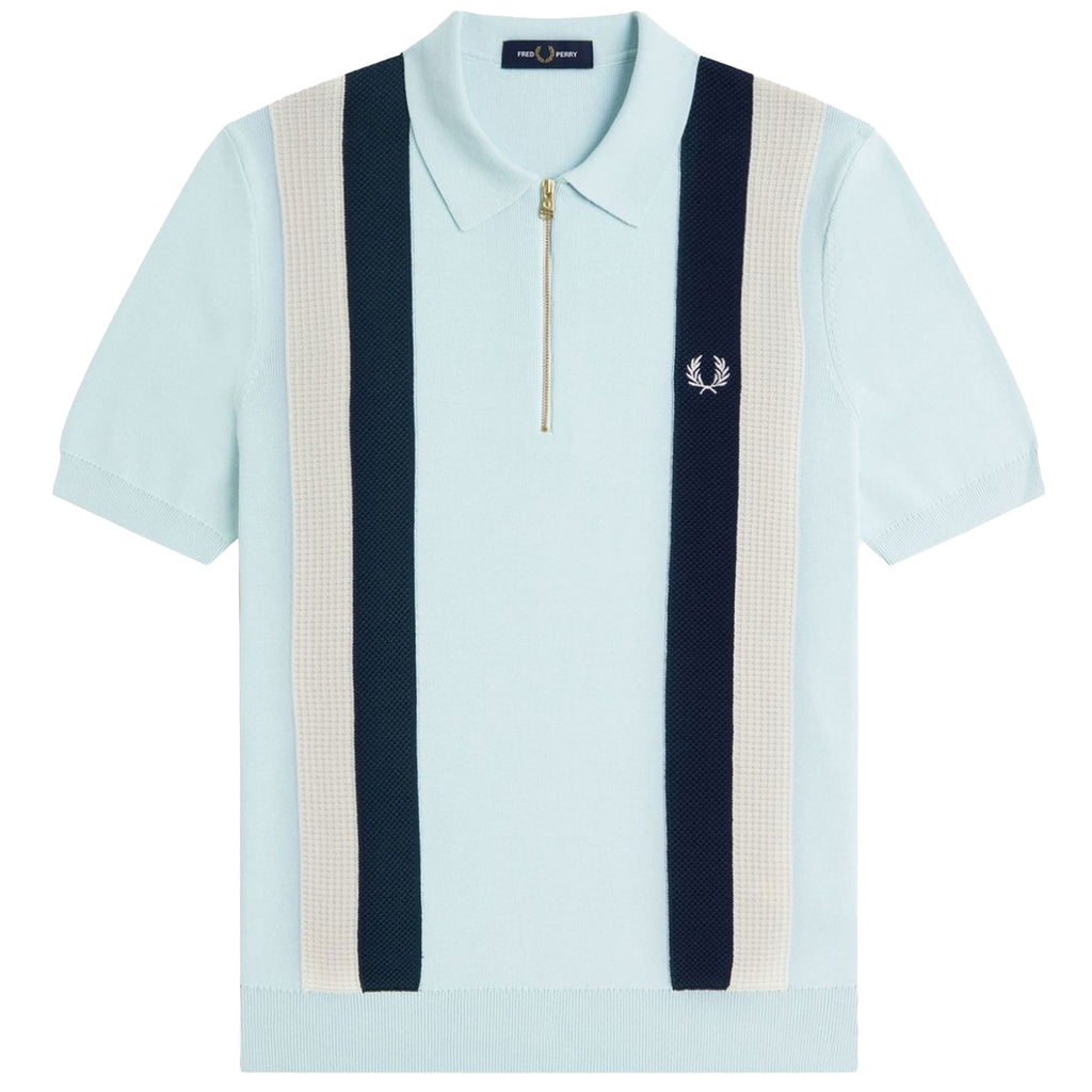 K1353 Multi Texture Knitted Shirt - Light Ice