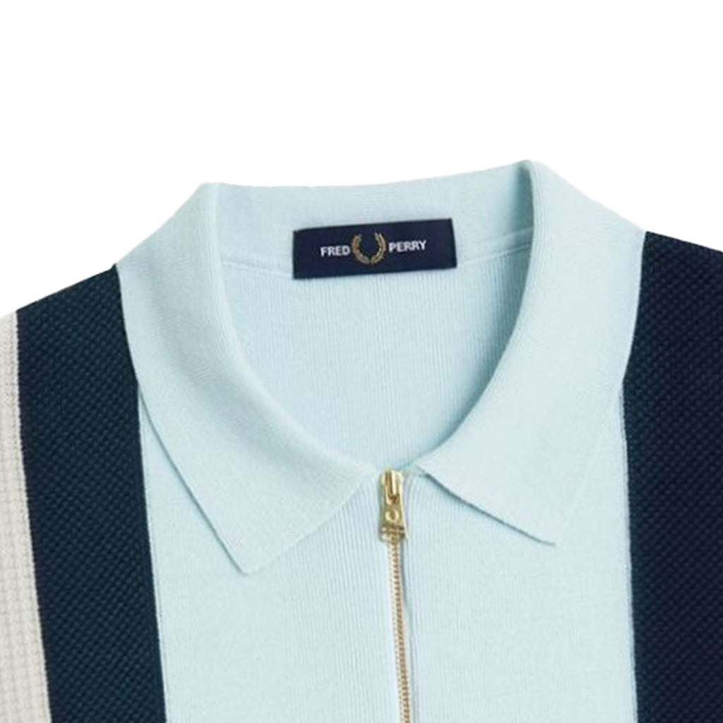 K1353 Multi Texture Knitted Shirt - Light Ice