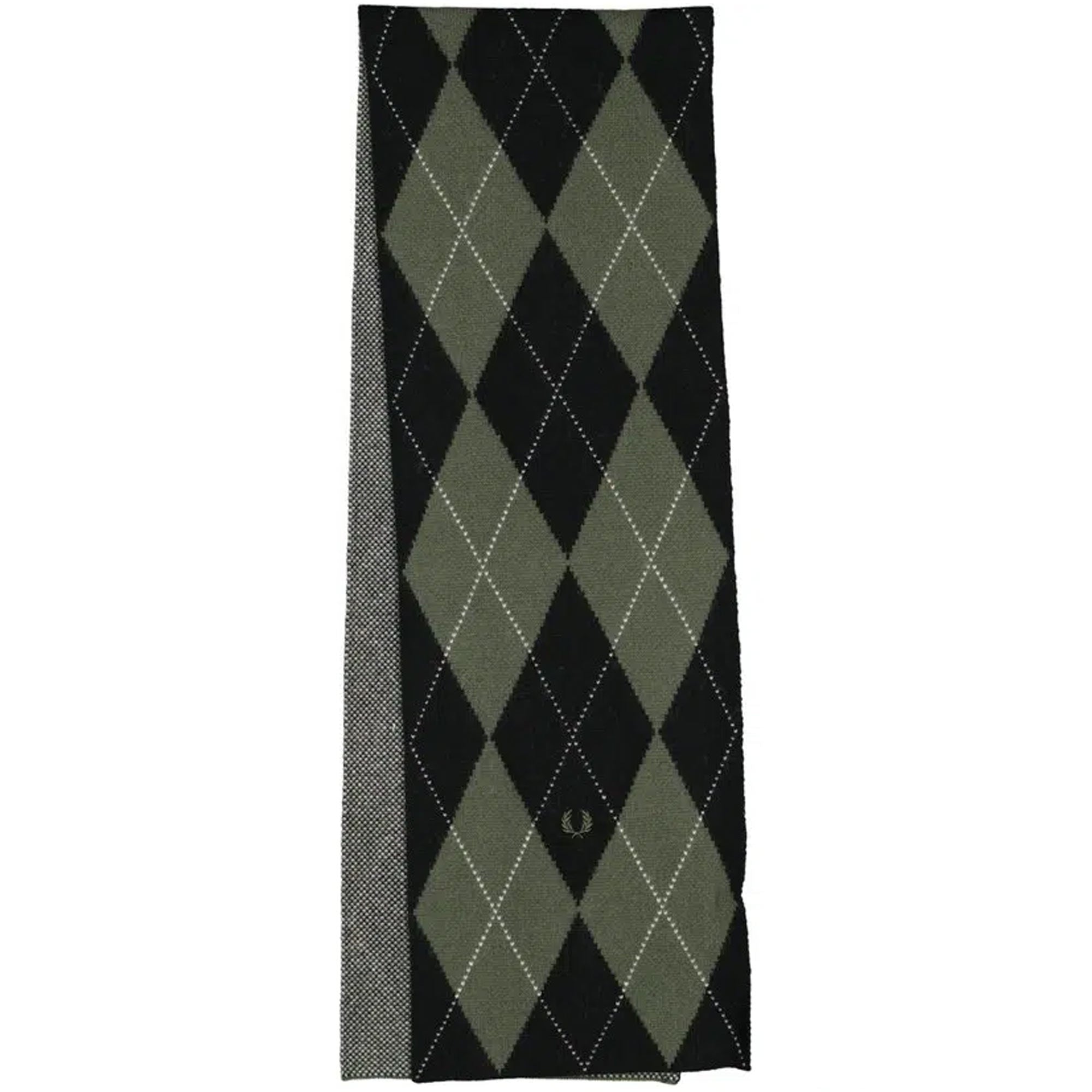 Fred Perry Argyle Scarf - Black and Green