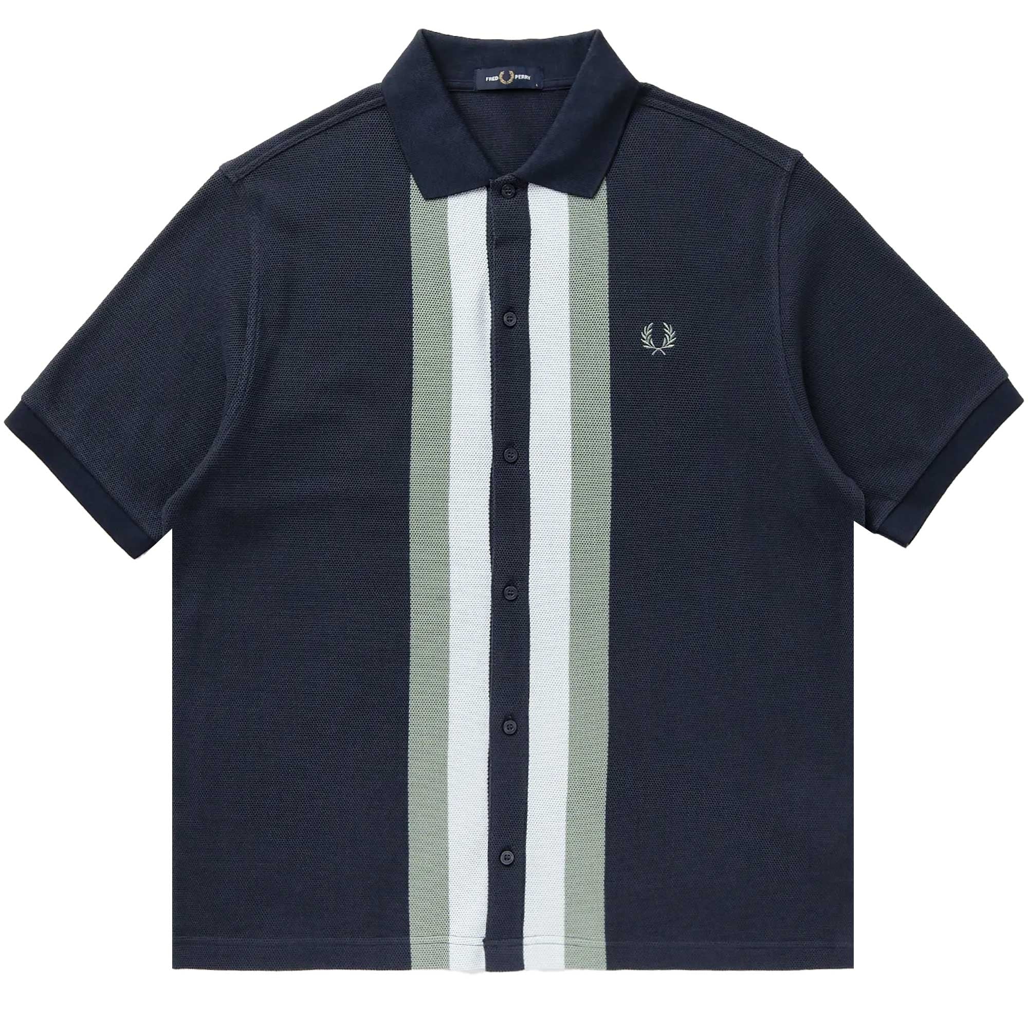 M8522 Panelled Button Through Polo Shirt - Airforce