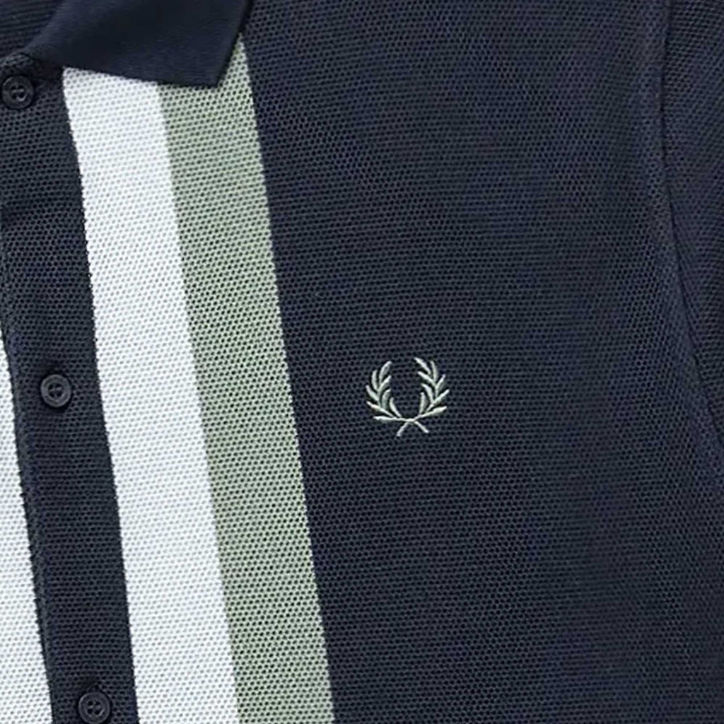 M8522 Panelled Button Through Polo Shirt - Airforce