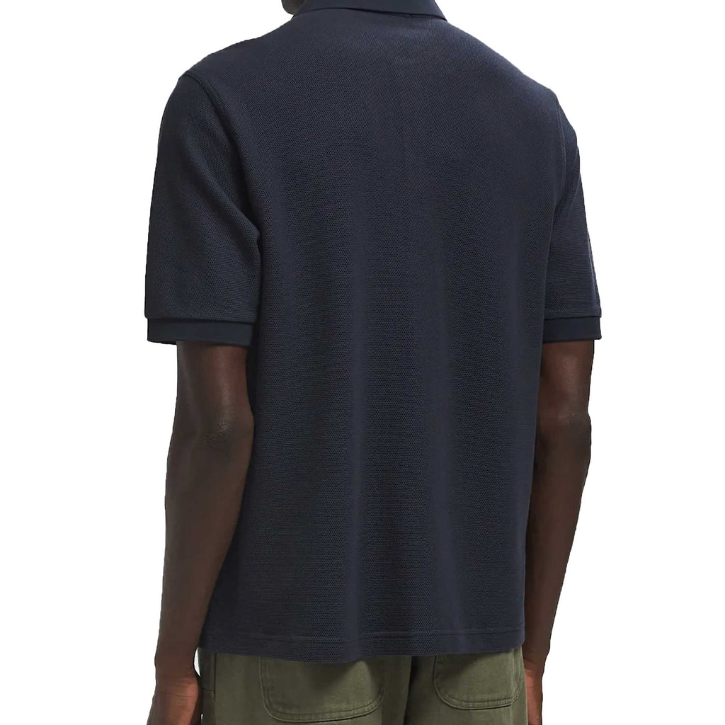 M8522 Panelled Button Through Polo Shirt - Airforce