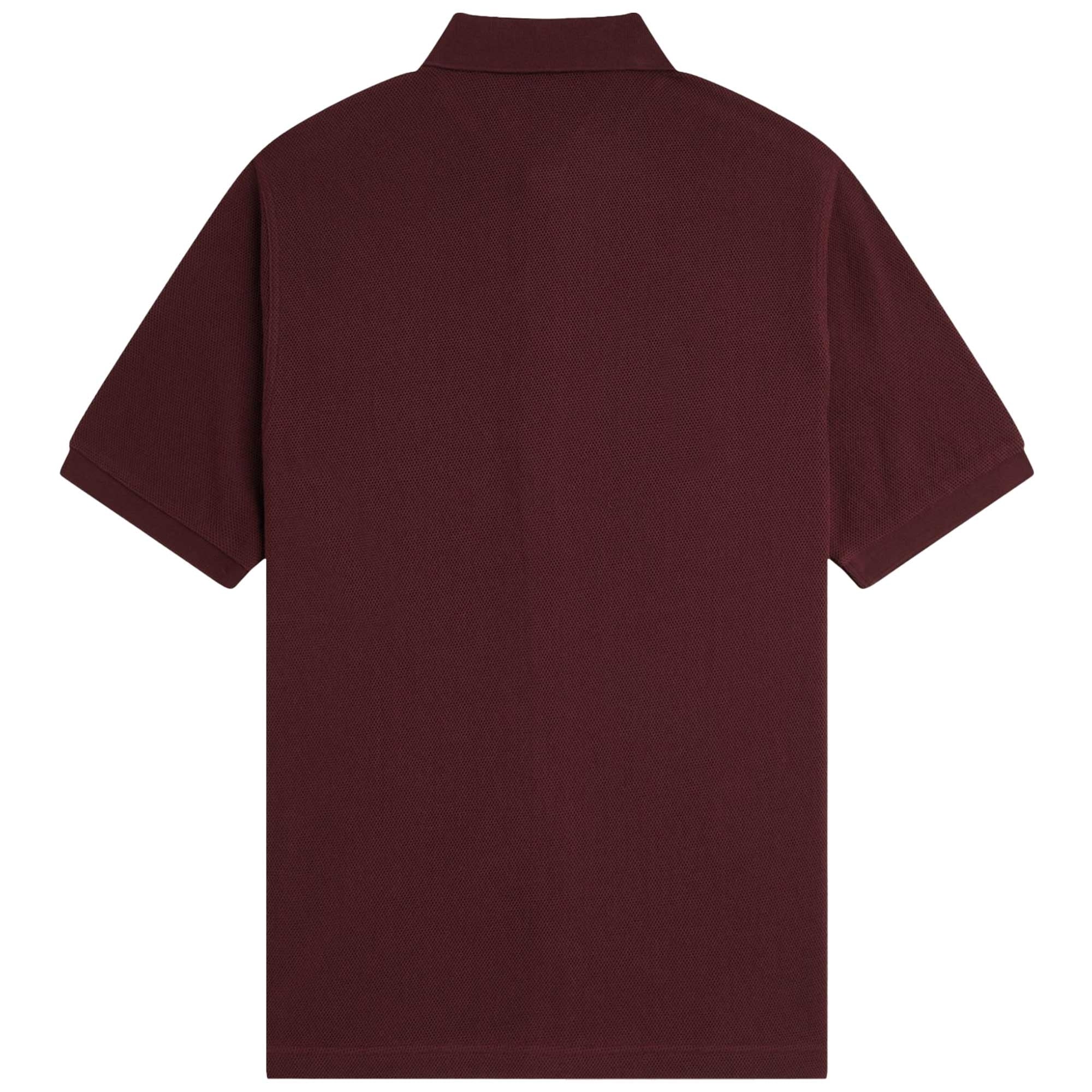 M8522 Panelled Button Through Polo Shirt - Oxblood