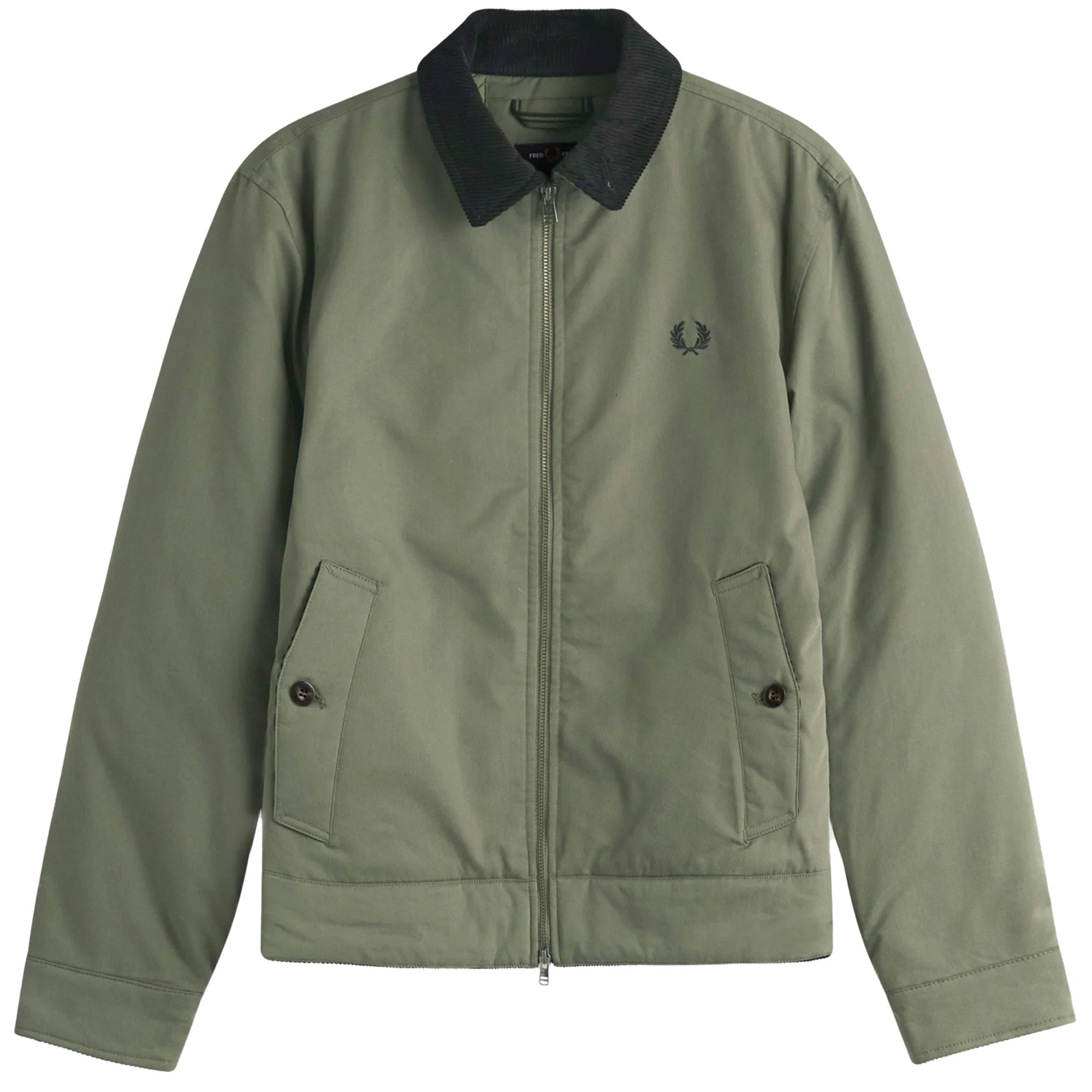 Fred Perry J8535 Cotton Caban Jacket - Green