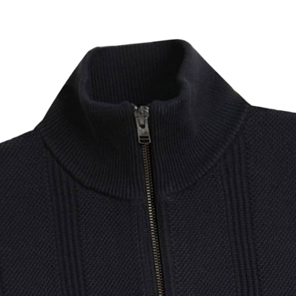 Fred Perry K1304 Textured Zip Through Cardigan - Black