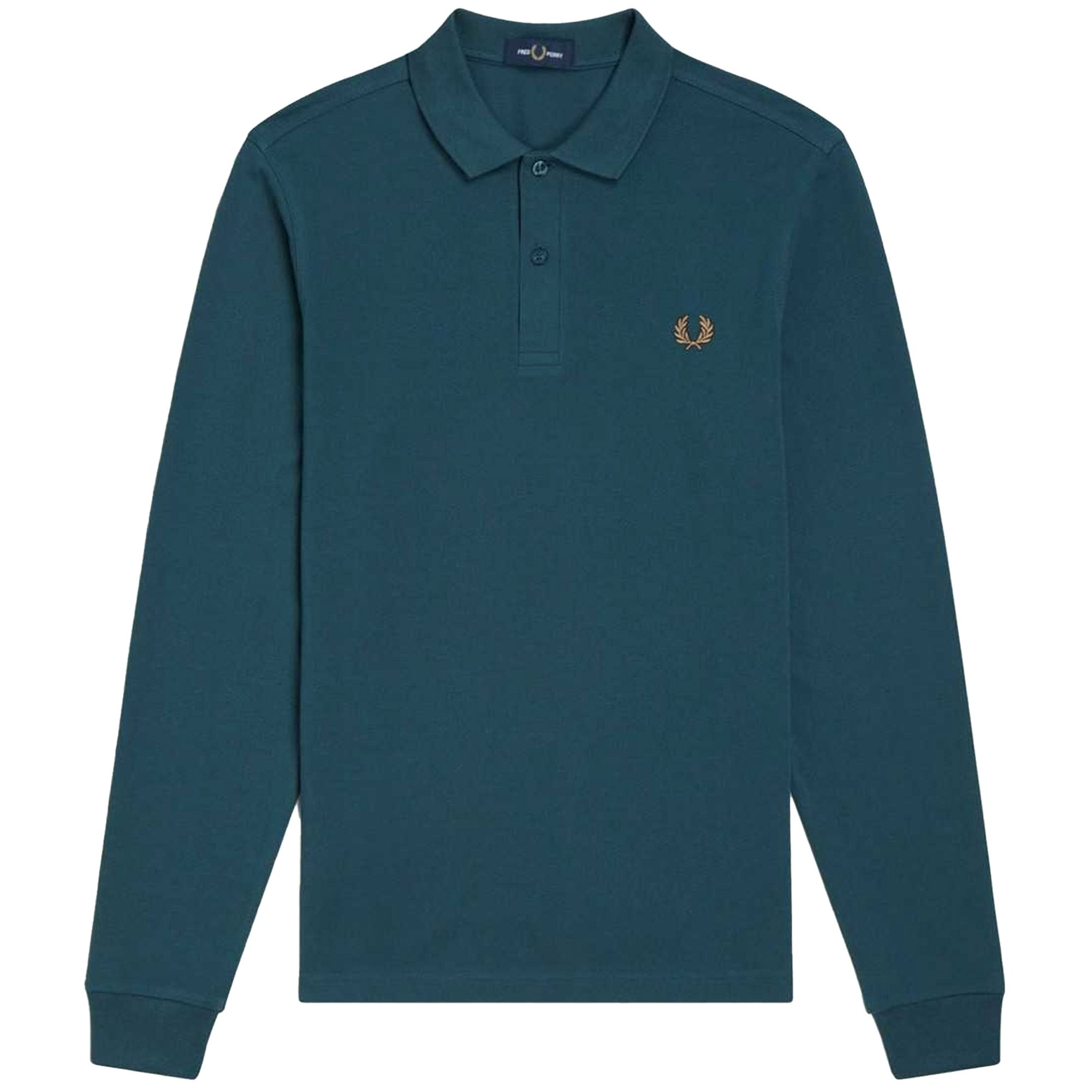 Fred Perry K4535 Long Sleeve Polo Shirt - Dark Petrol