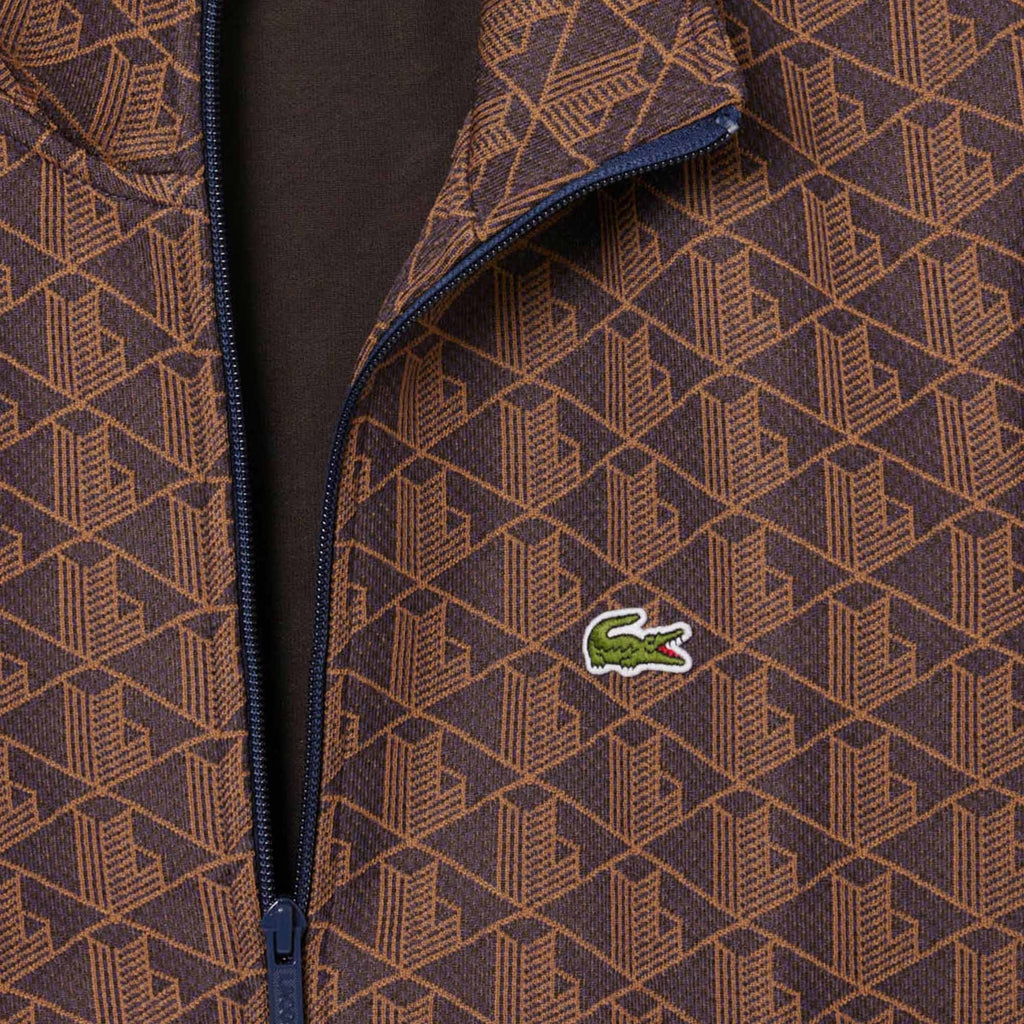 Lacoste Paris Zip-Up Jacquard Track Jacket - Brown