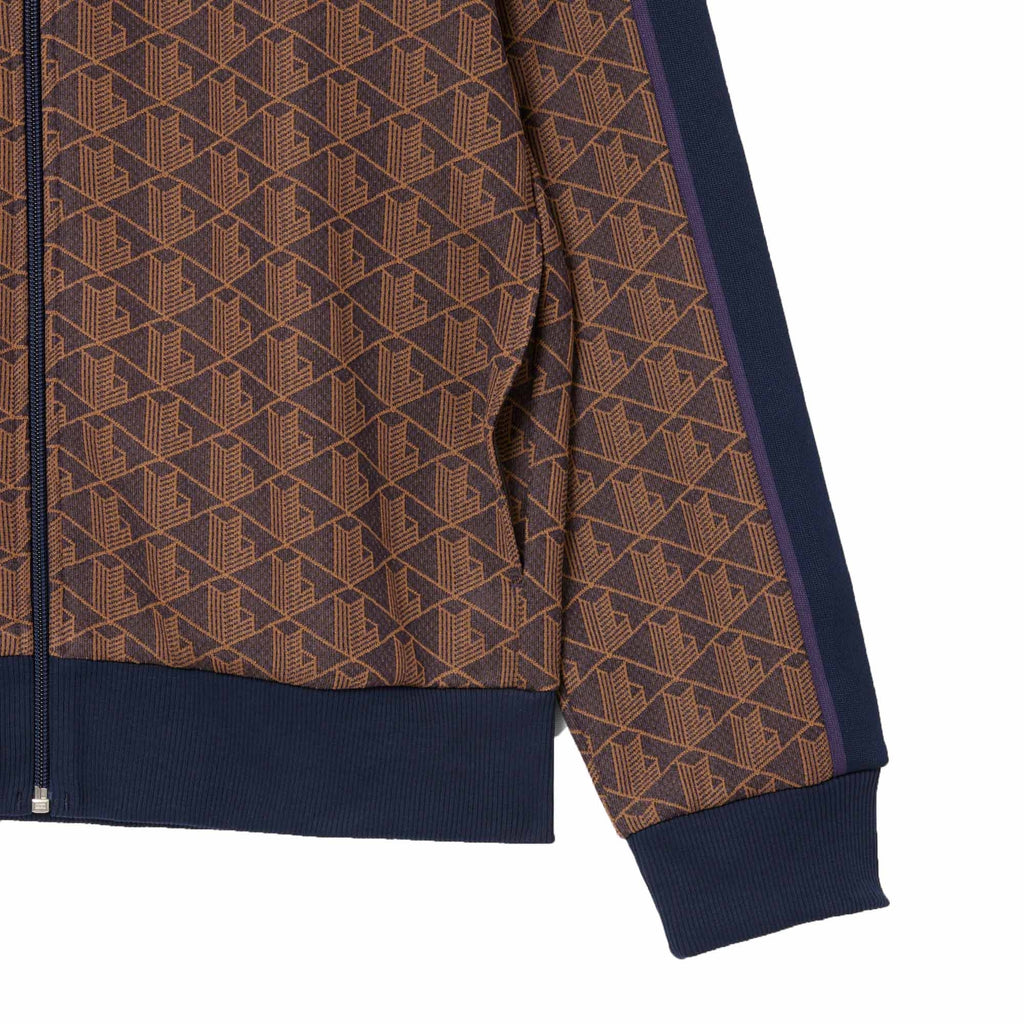 Lacoste Paris Zip-Up Jacquard Track Jacket - Brown