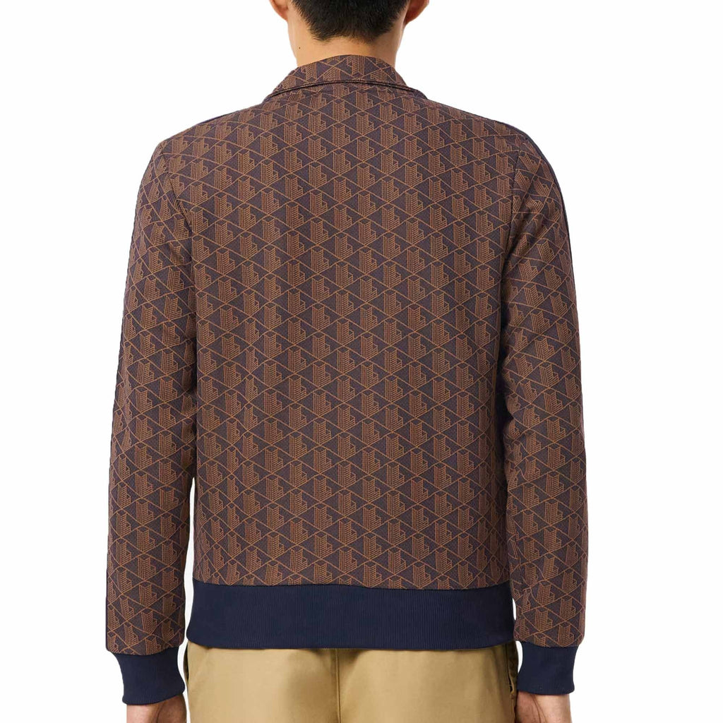 Lacoste Paris Zip-Up Jacquard Track Jacket - Brown