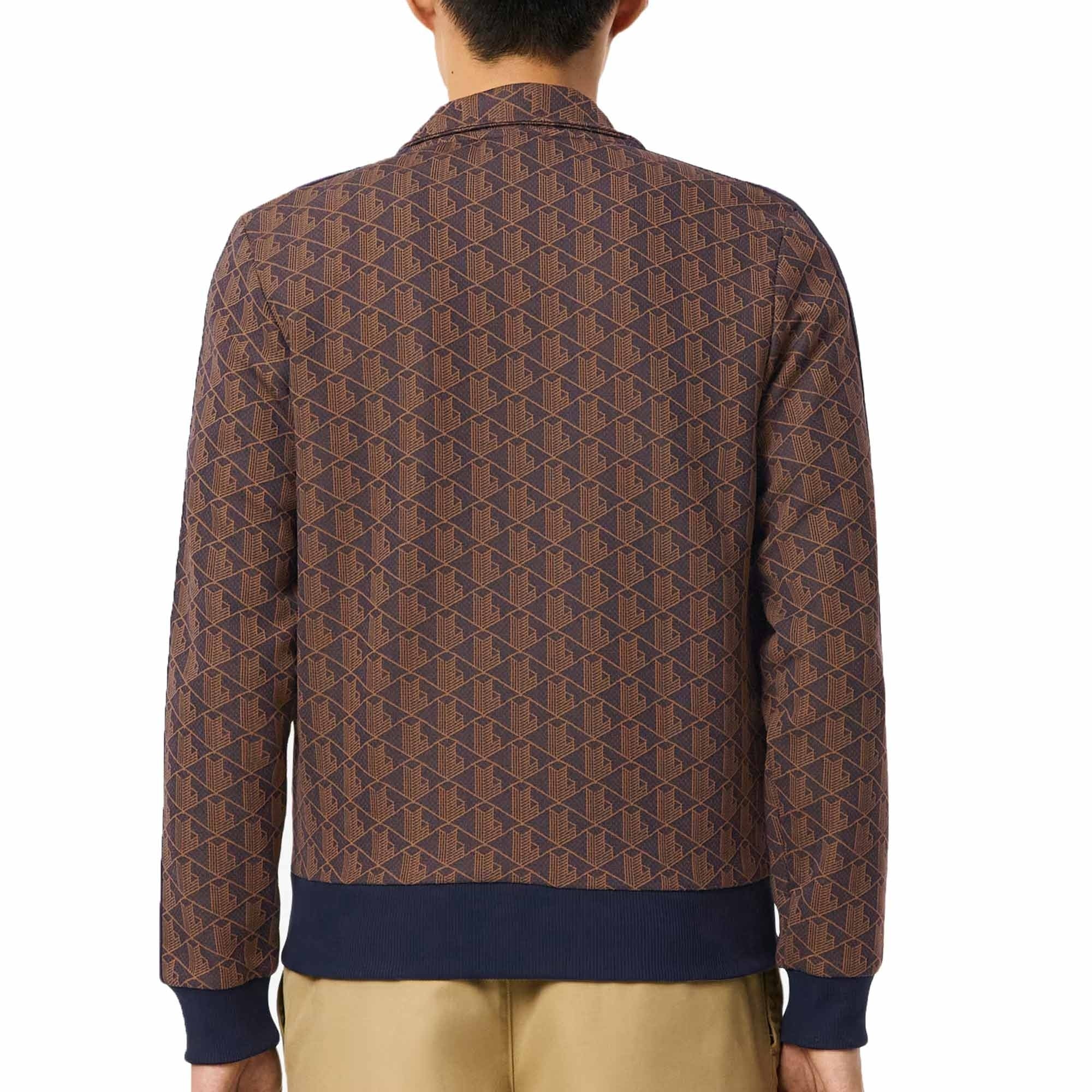 Lacoste Paris Zip-Up Jacquard Track Jacket - Brown
