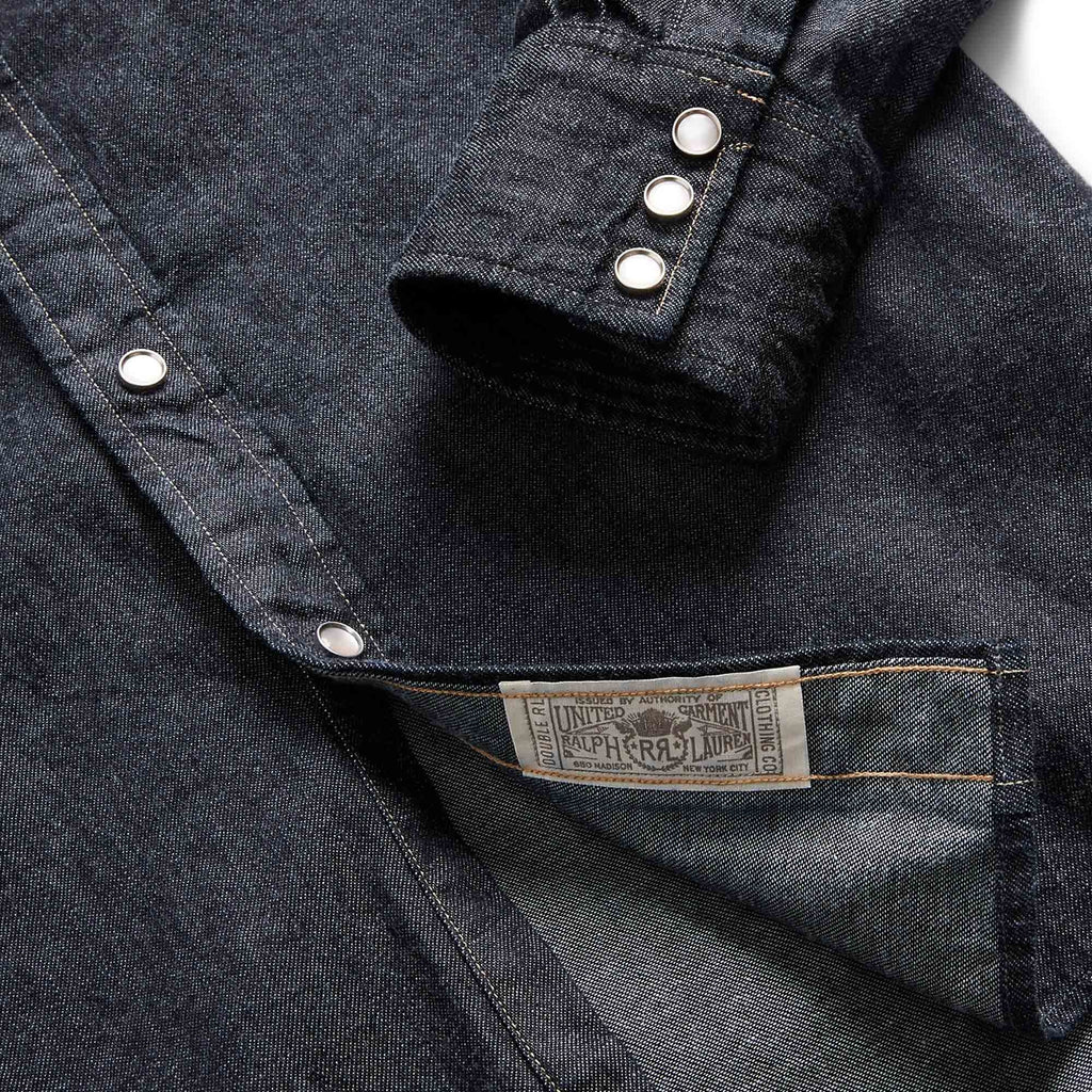 RRL by Ralph Lauren Slim Fit Denim Western Shirt - Denim