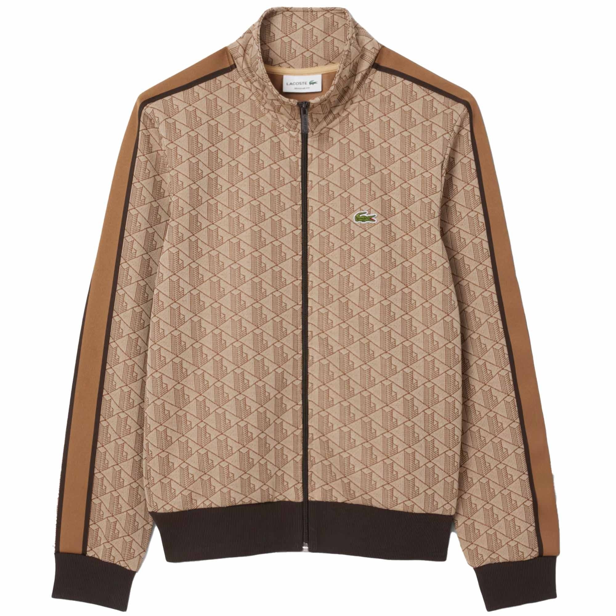 Lacoste Paris Zip-Up Jacquard Track Jacket - Croissant