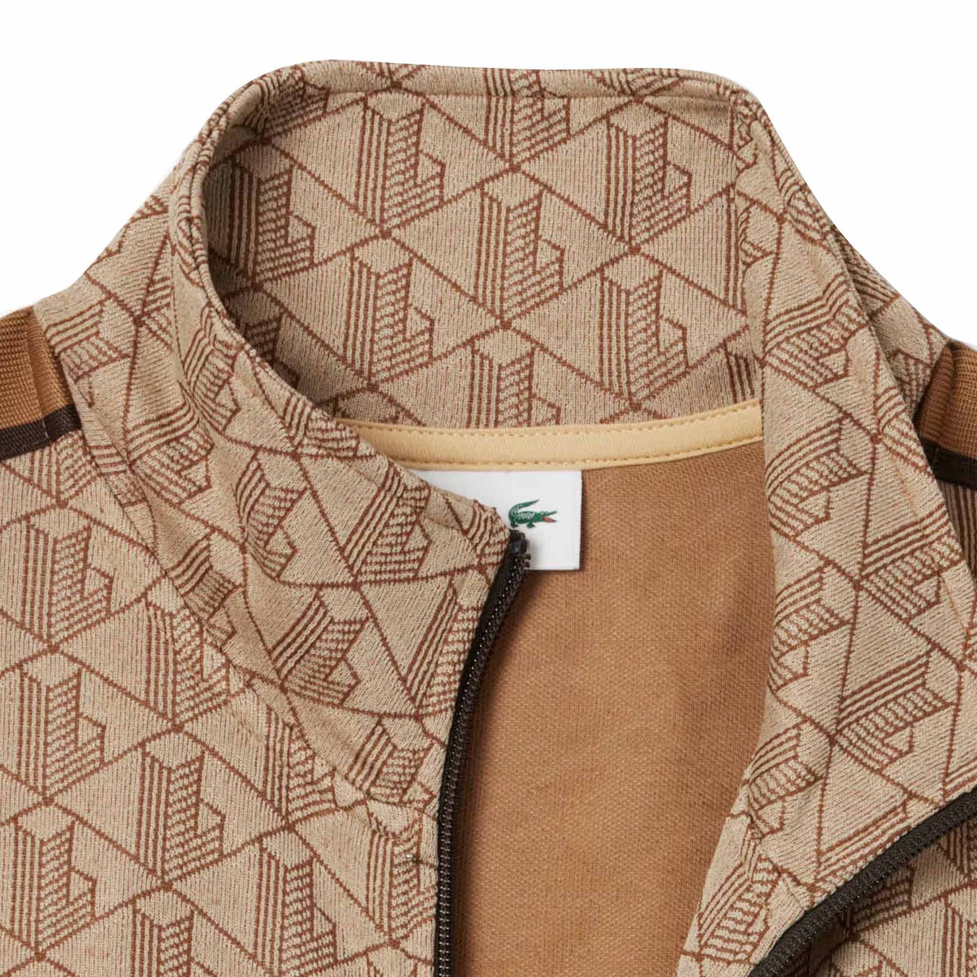 Lacoste Paris Zip-Up Jacquard Track Jacket - Croissant