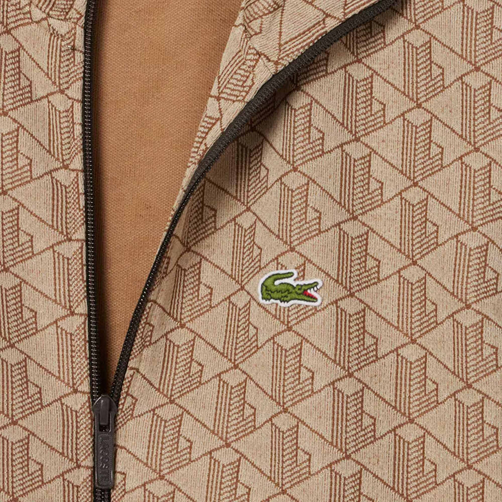 Lacoste Paris Zip-Up Jacquard Track Jacket - Croissant