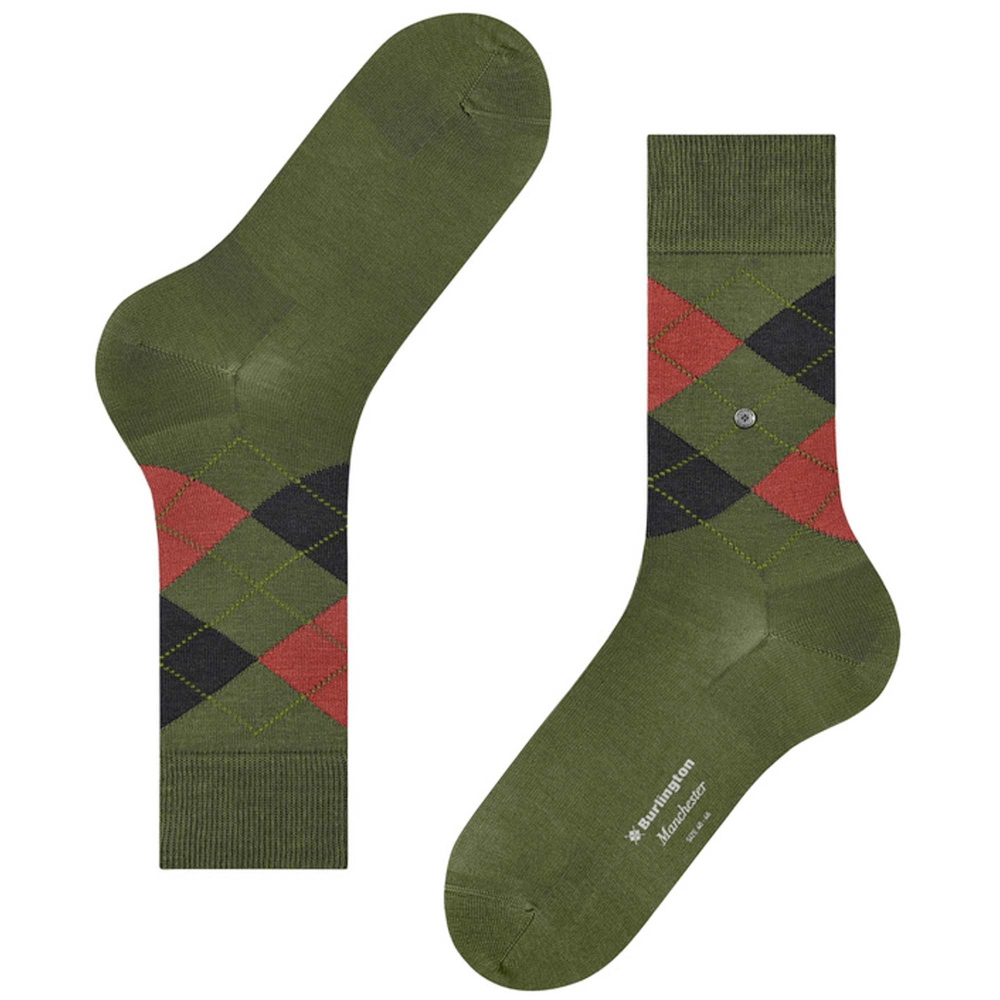 Burlington Socks Manchester Socks - Green/Grey