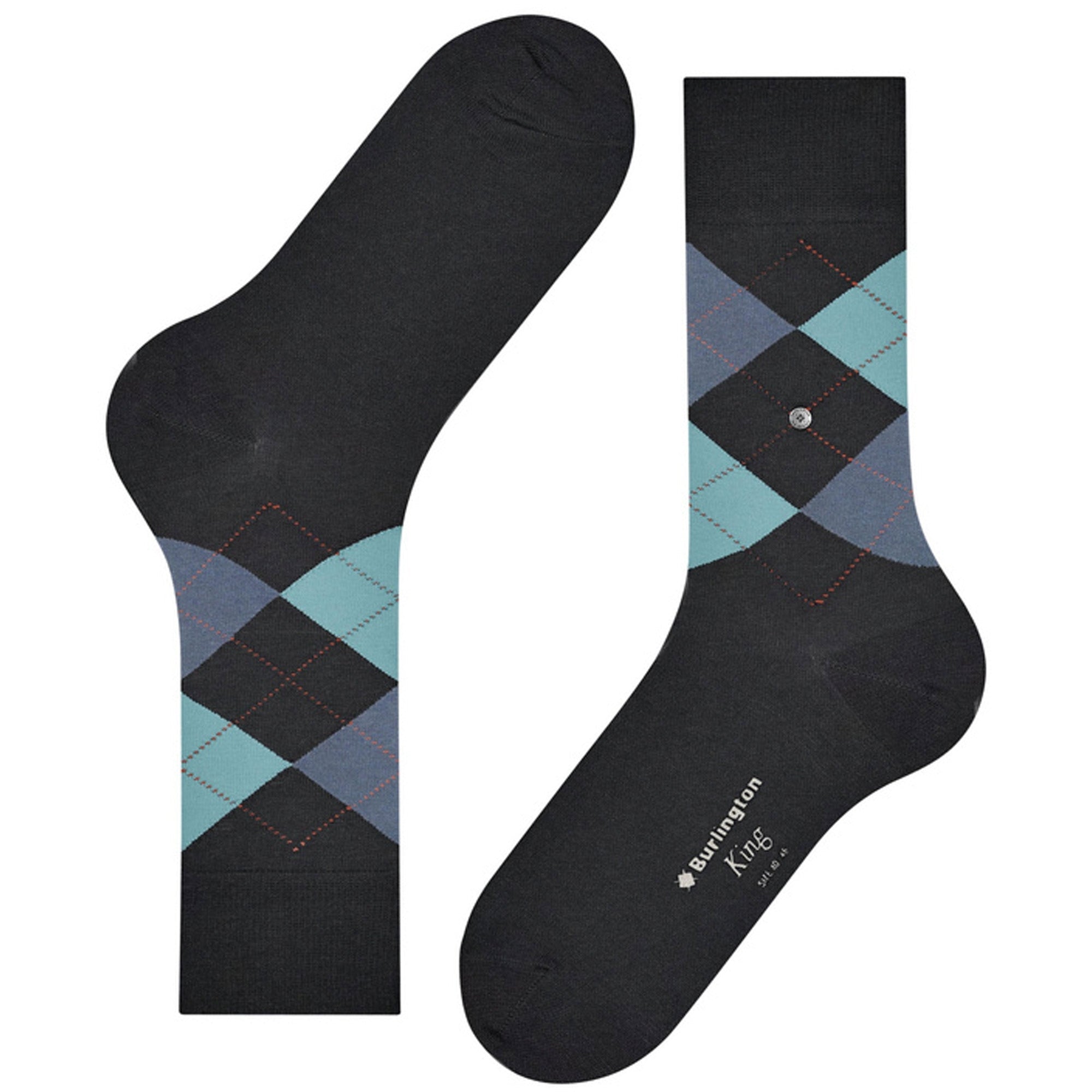 Burlington Socks King Socks - Dark Grey/Blue