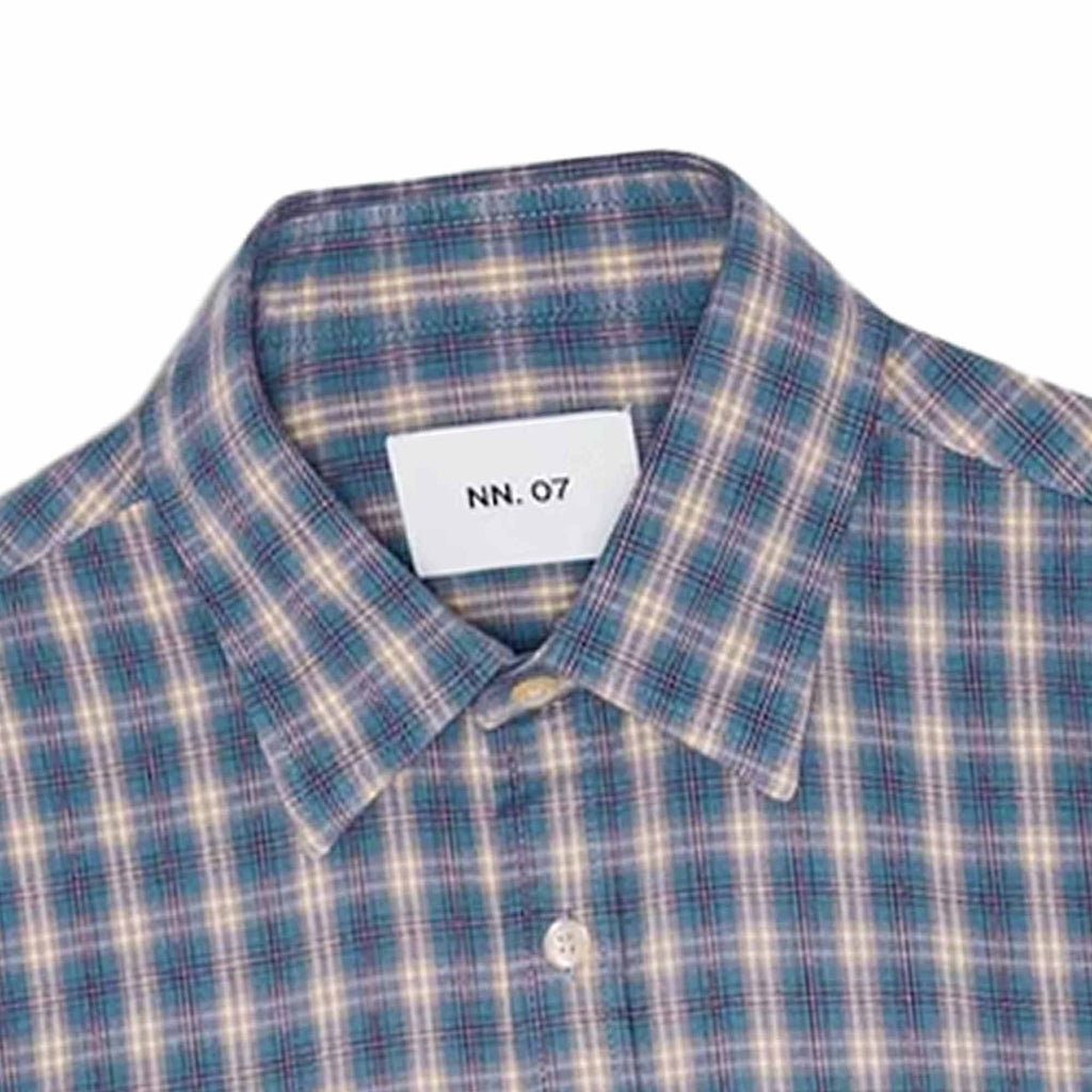 NN07 Deon Flannel Shirt - Blue Check