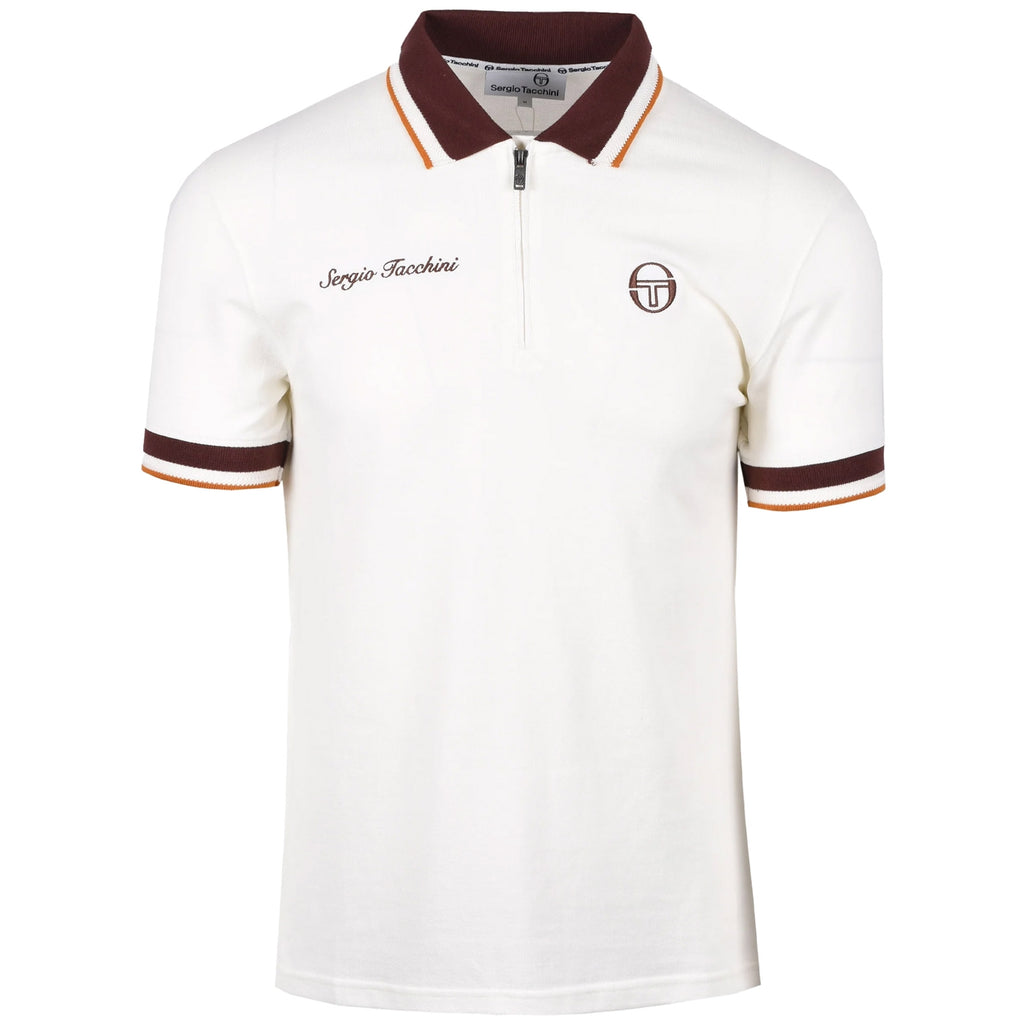 Sergio Tacchini Nanto Zip Neck Polo Shirt - Gardenia