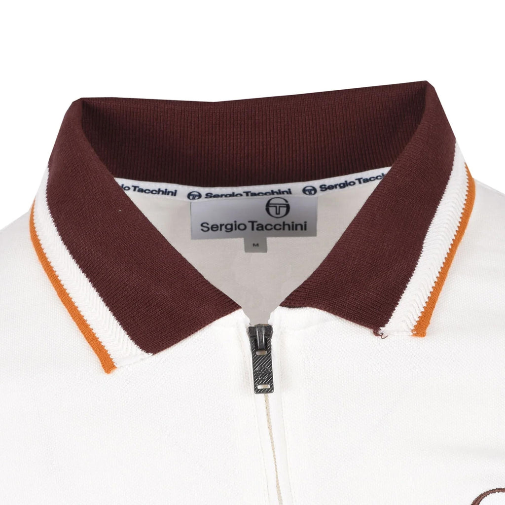 Sergio Tacchini Nanto Zip Neck Polo Shirt - Gardenia