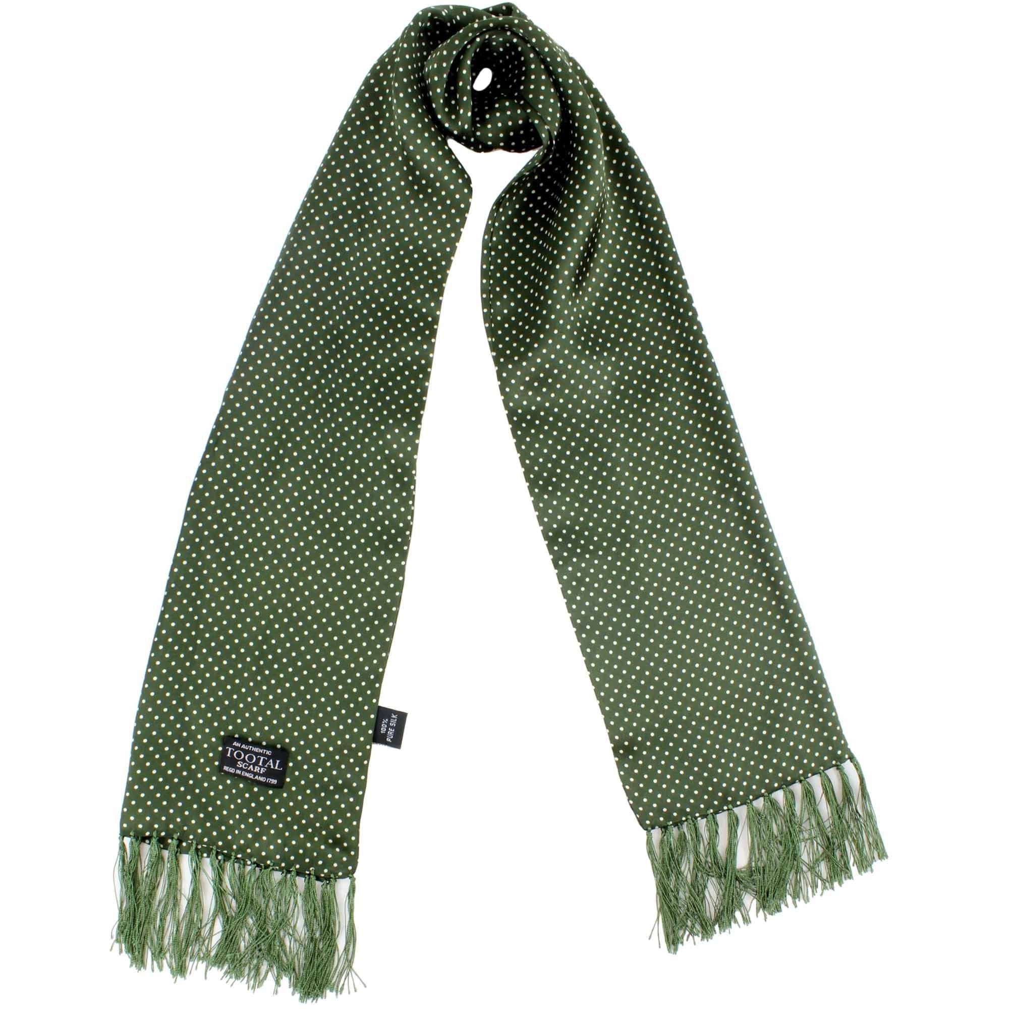 Tootal Scarves Polka Dot Silk Scarf - Parka Green