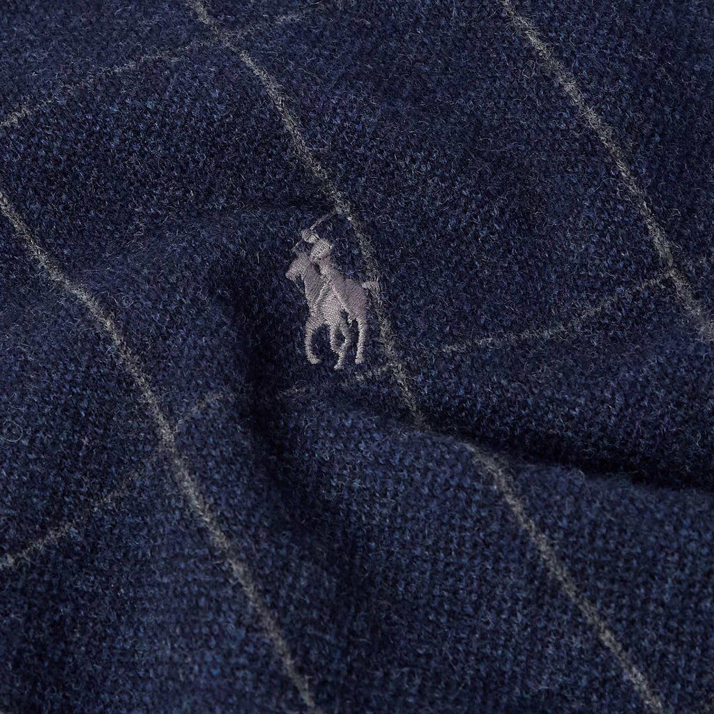 Polo Ralph Lauren Checked Wool Half-Zip Sweater - Navy