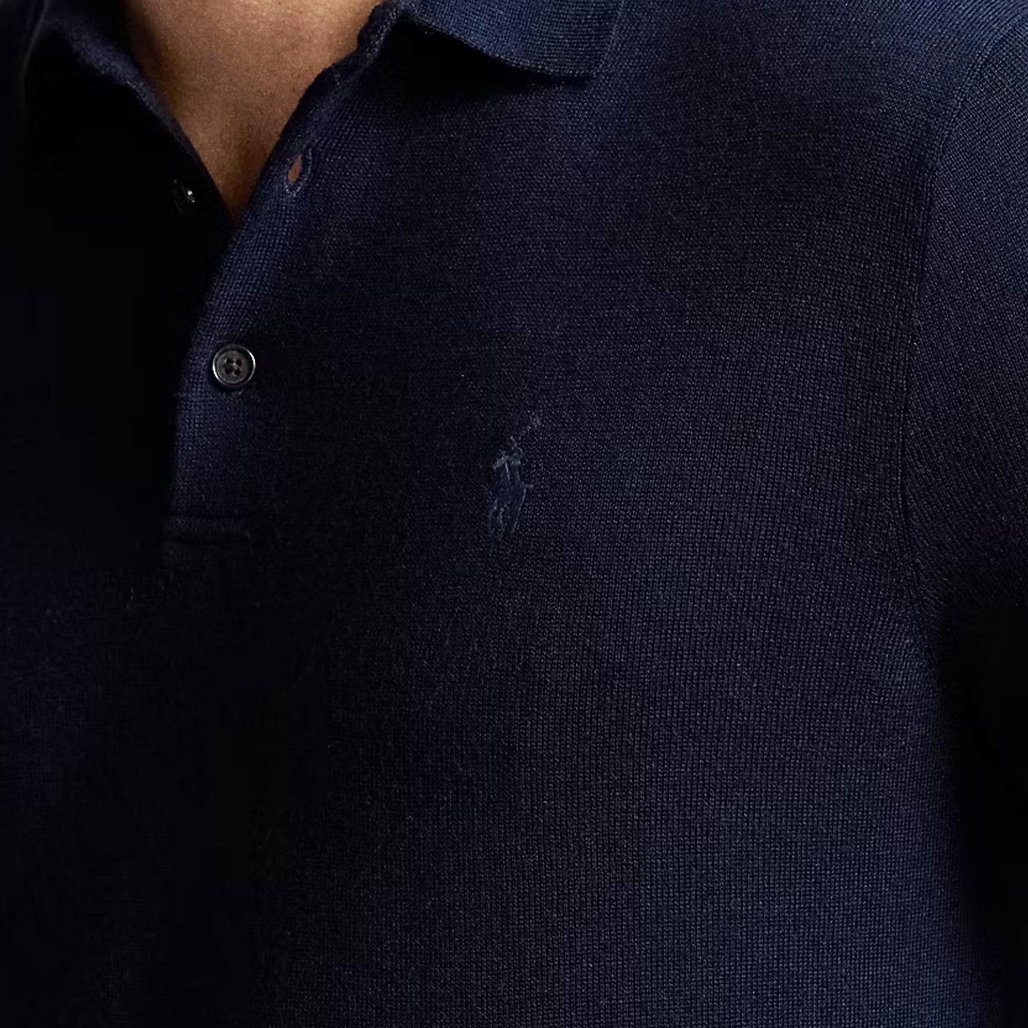 Polo Ralph Lauren Wool Polo-Collar Jumper - Navy