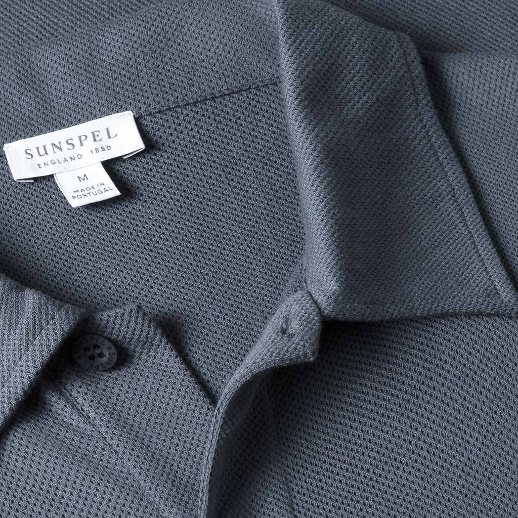 Sunspel Riviera Polo Shirt - Slate Blue