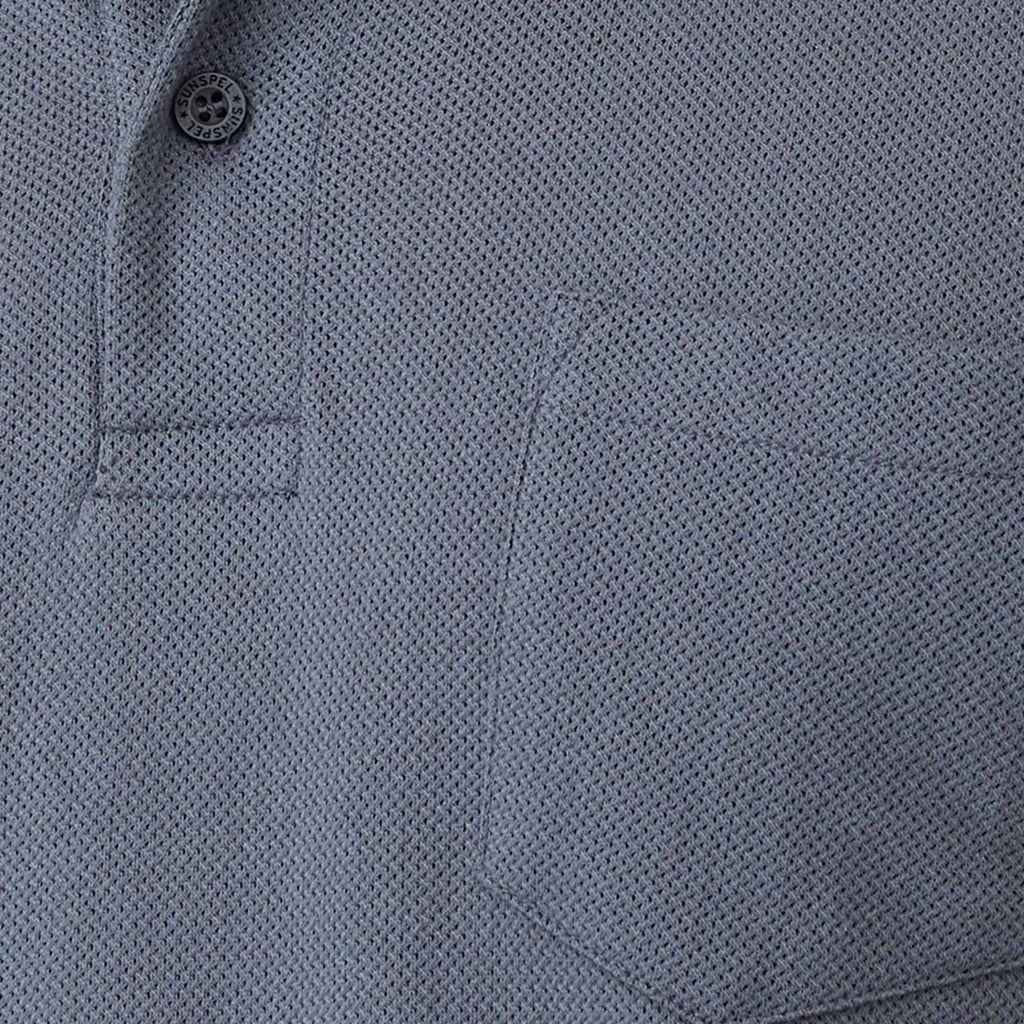 Sunspel Riviera Polo Shirt - Slate Blue