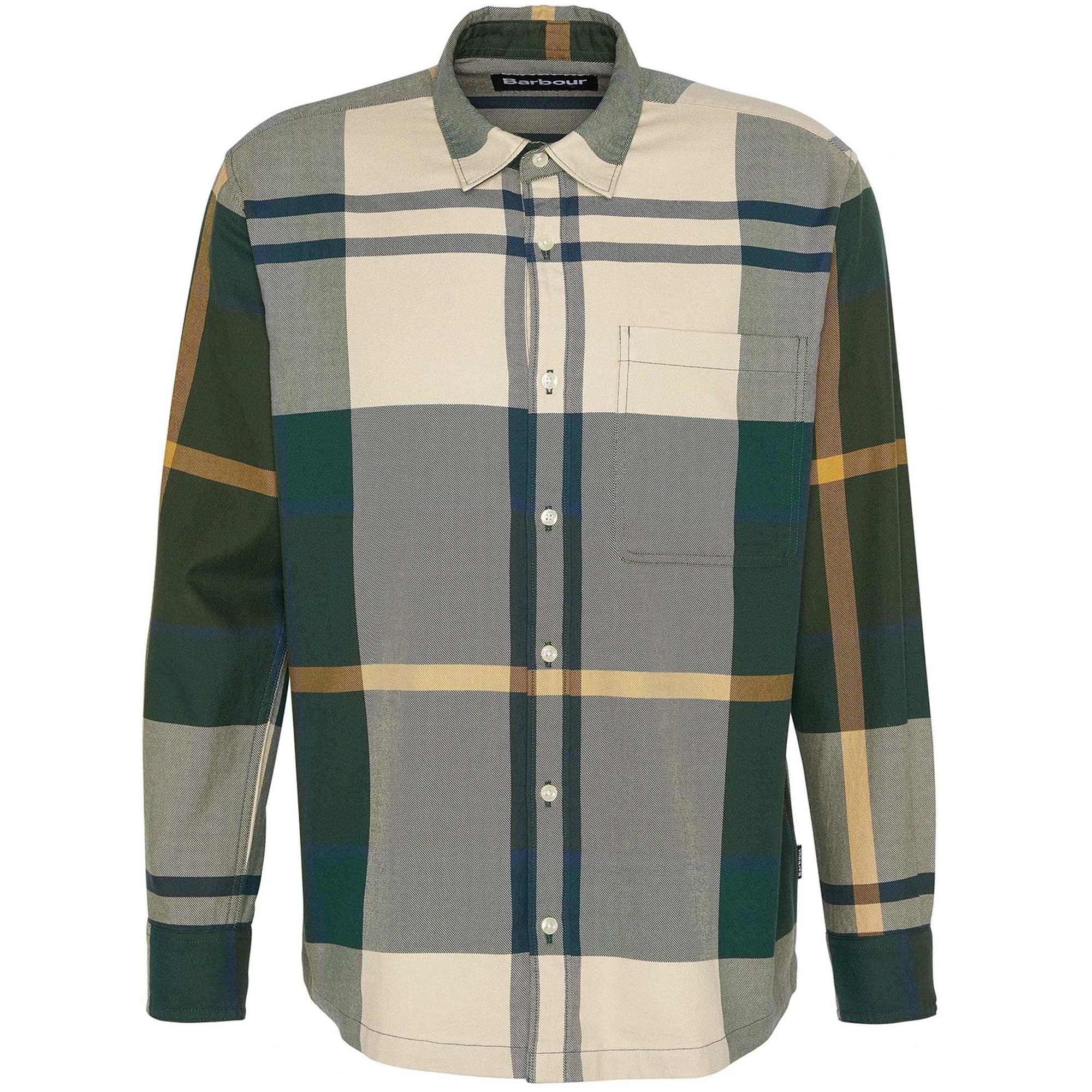 Renford Oversized Long-Sleeved Tartan Shirt - Ancient