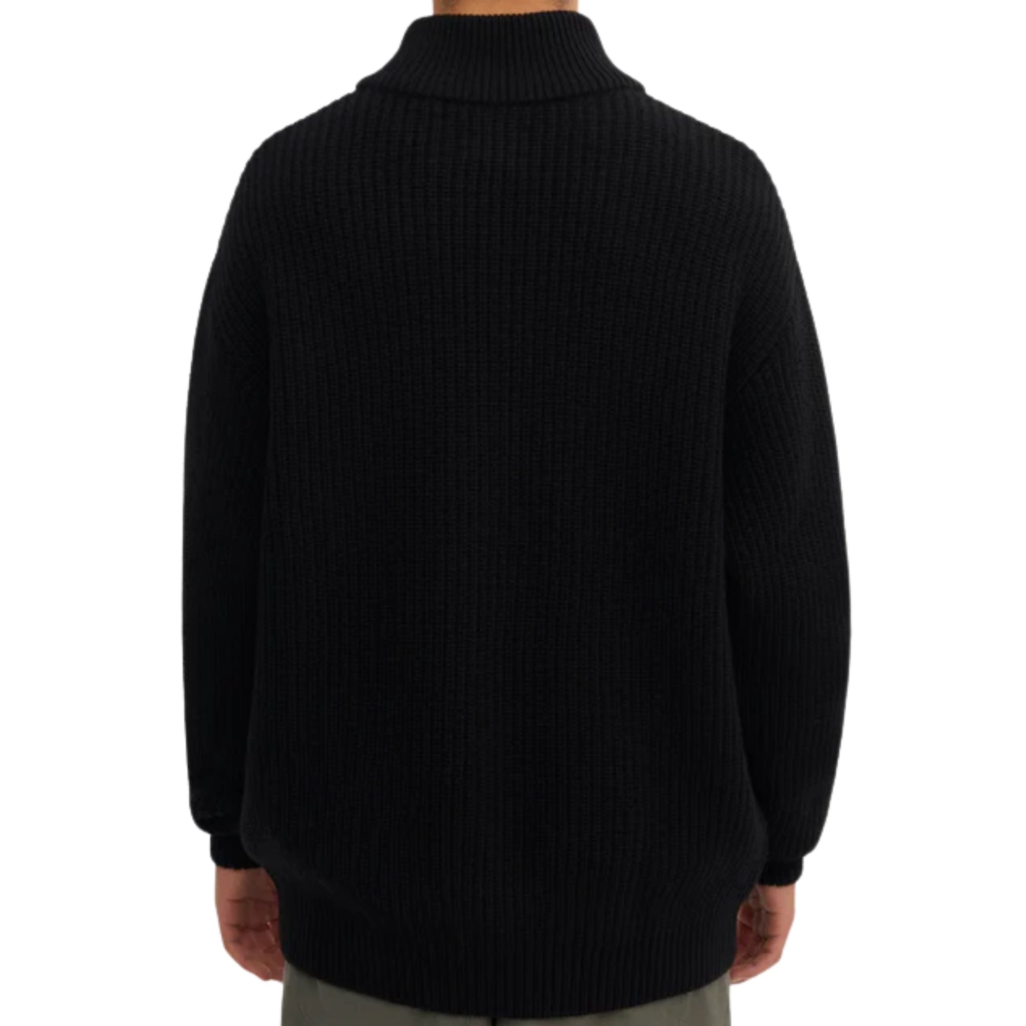 Colorful Standard Merino Quarter Zip - Deep Black