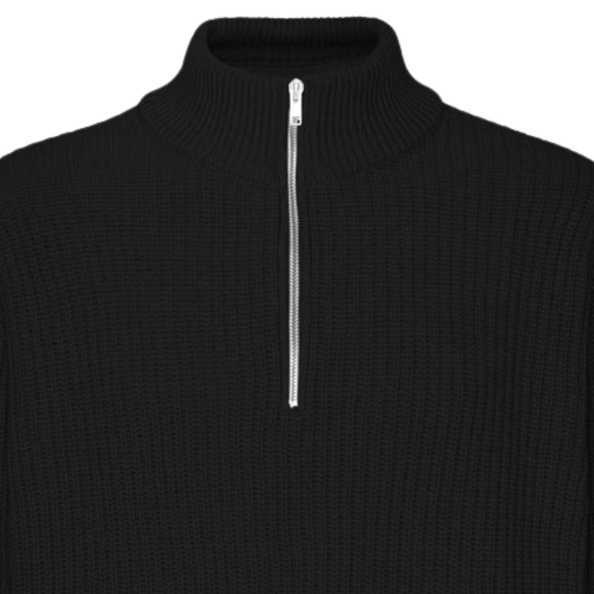 Colorful Standard Merino Quarter Zip - Deep Black