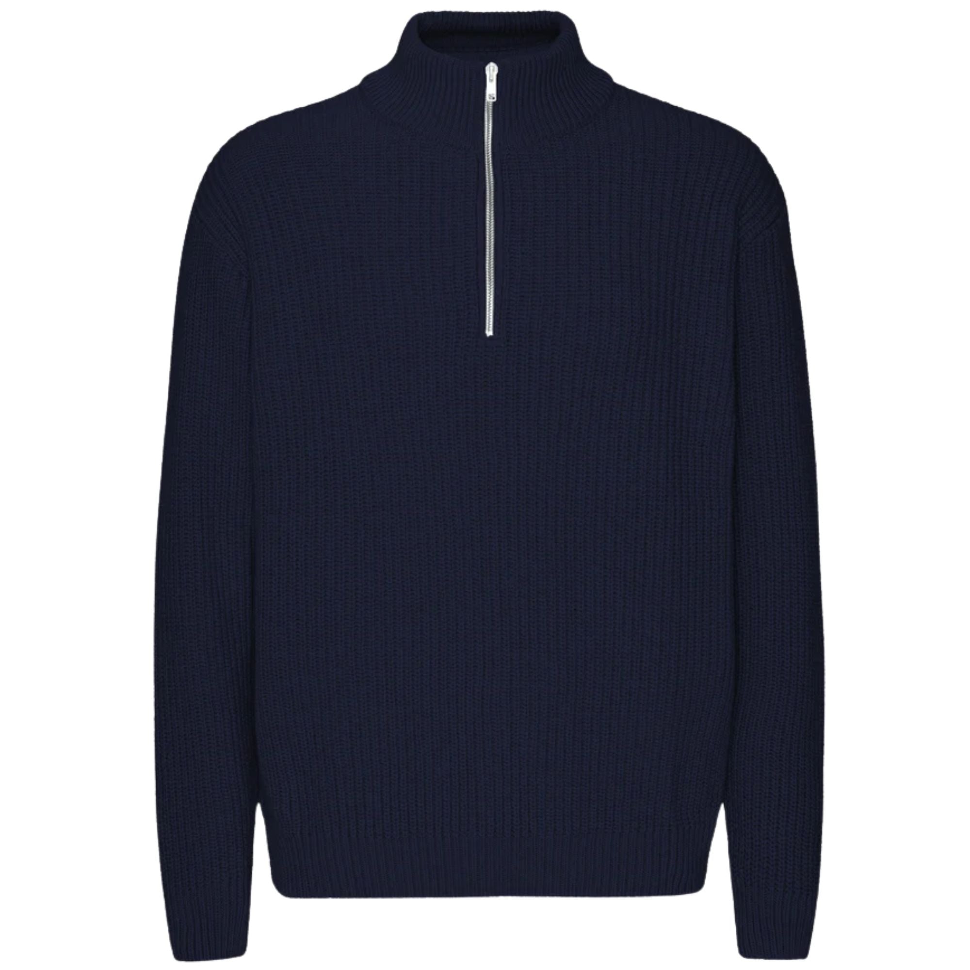 Merino Quarter Zip - Navy Blue