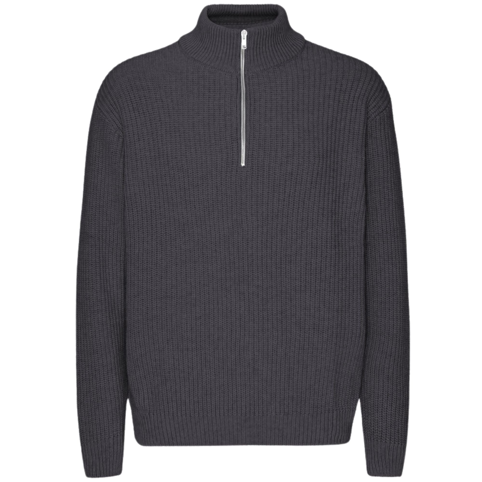 Colorful Standard Merino Quarter Zip - Lava Grey