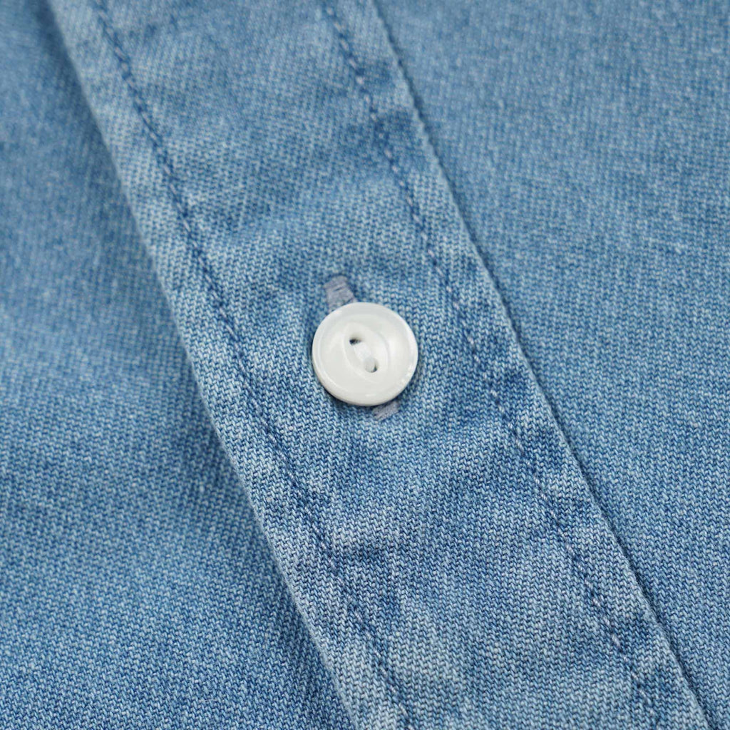 FrizmWORKS Bleached Denim Utility Shirt - Mid Blue