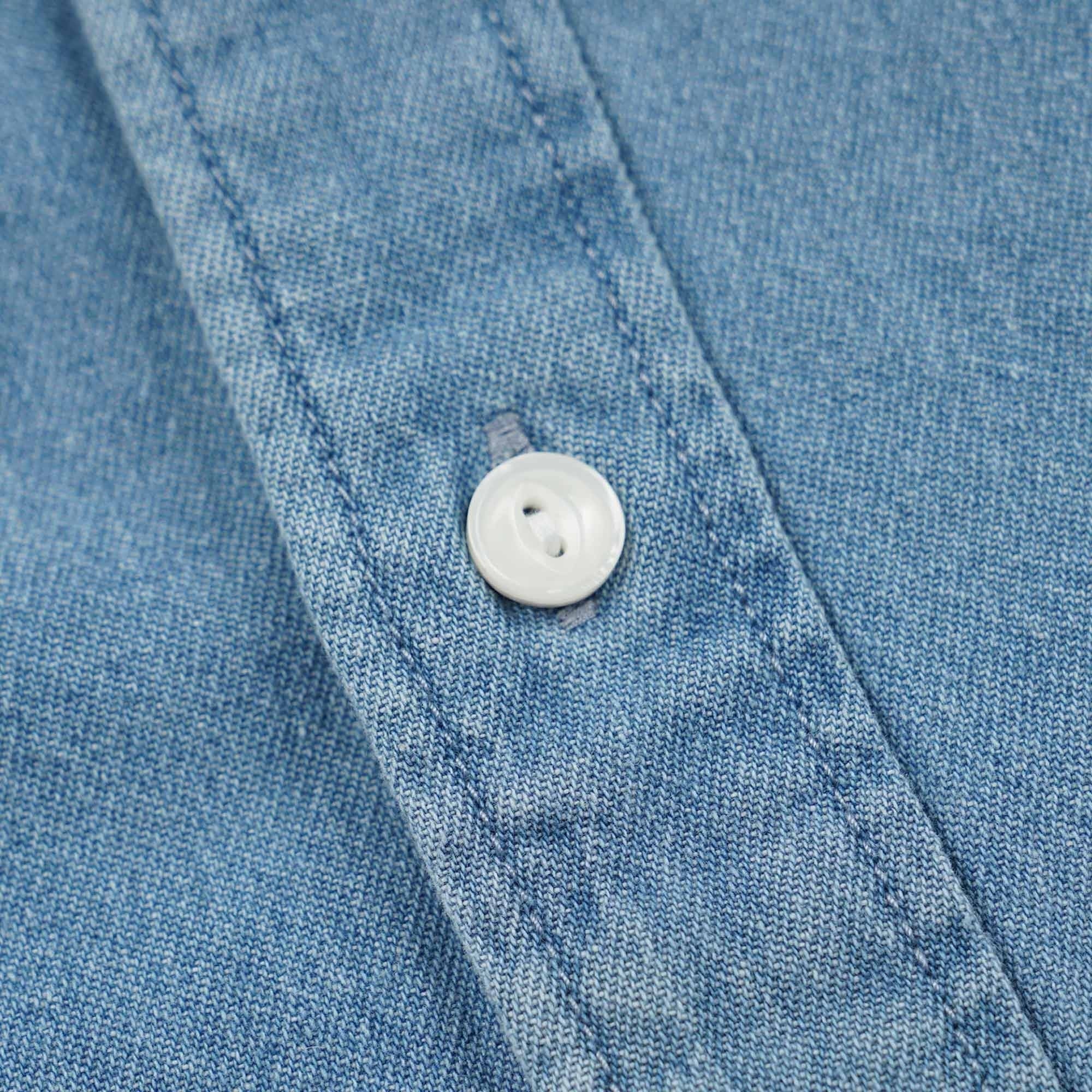 FrizmWORKS Bleached Denim Utility Shirt - Mid Blue
