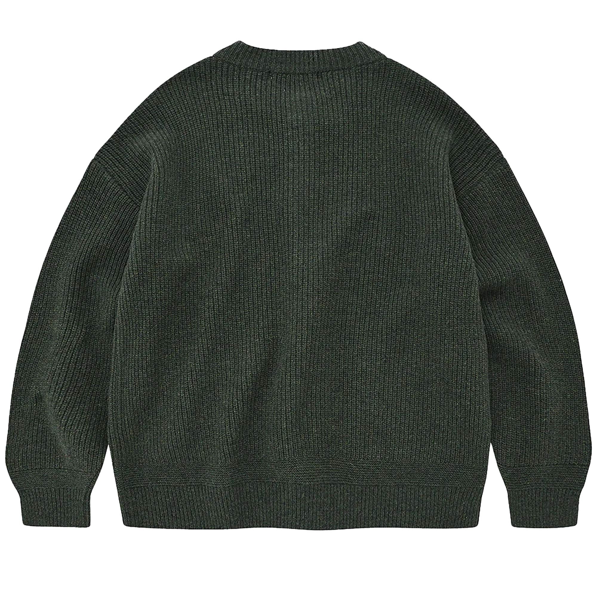 Heavy Wool Round Cardigan - Forest
