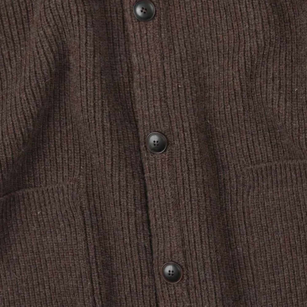 FrizmWORKS Heavy Wool Round Cardigan - Choco