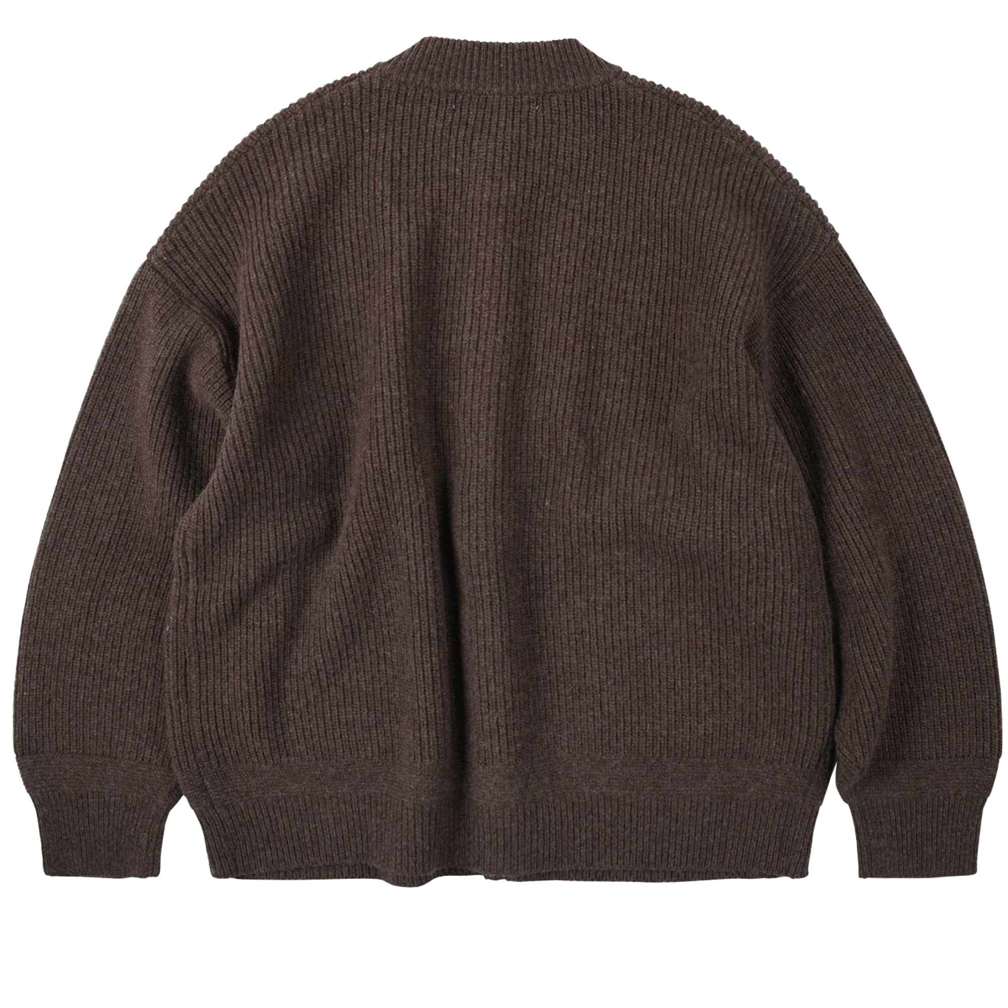 Heavy Wool Round Cardigan - Choco