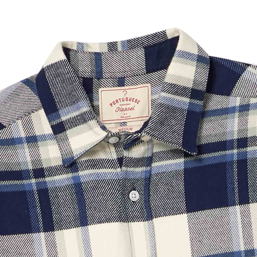 Portuguese Flannel Beck Checked Organic Cotton Shirt - Blue
