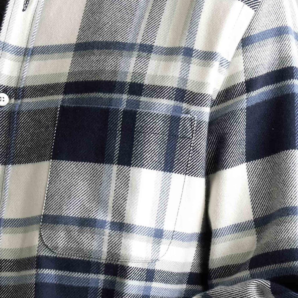 Portuguese Flannel Beck Checked Organic Cotton Shirt - Blue