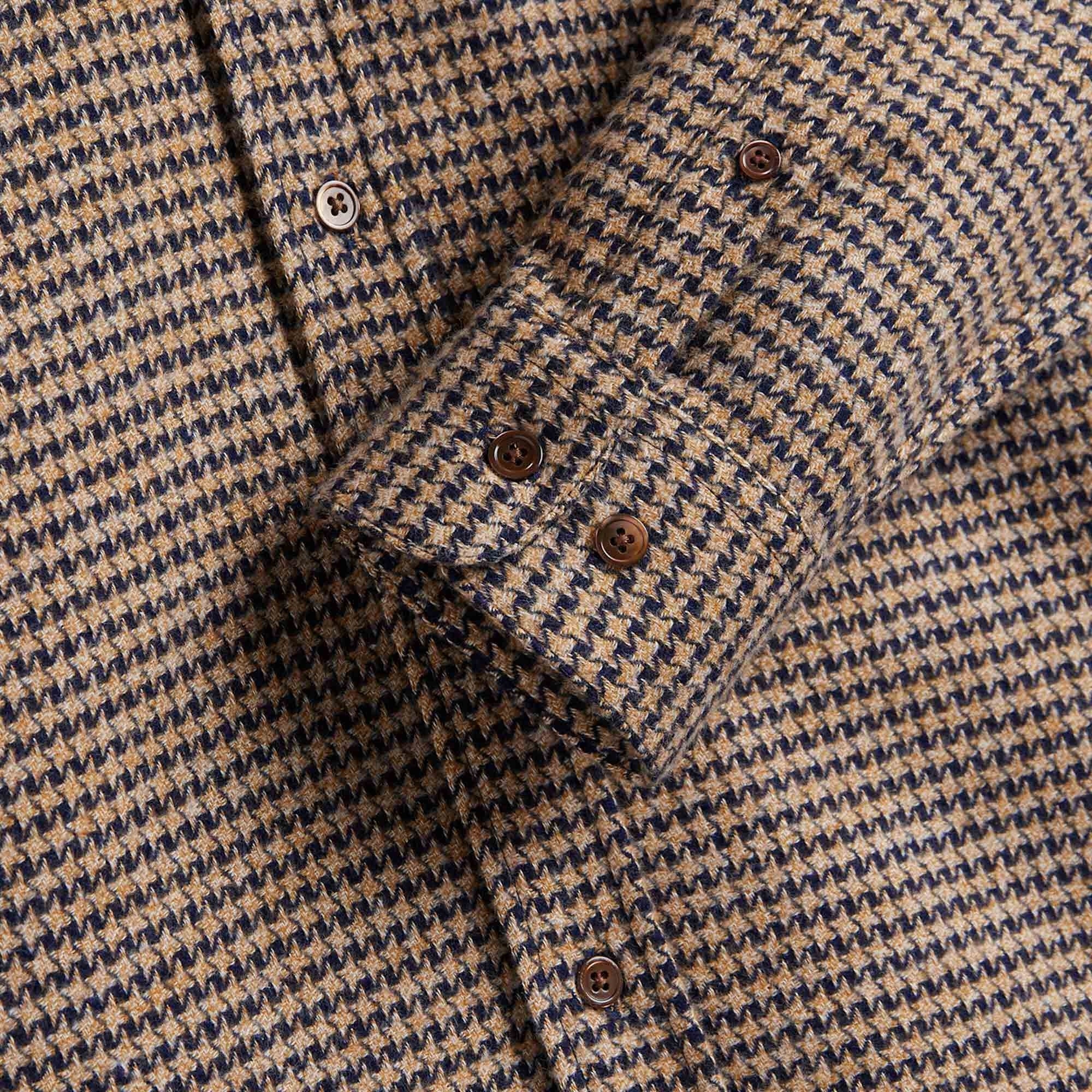 Portuguese Flannel Abstract Pied Poule - Navy
