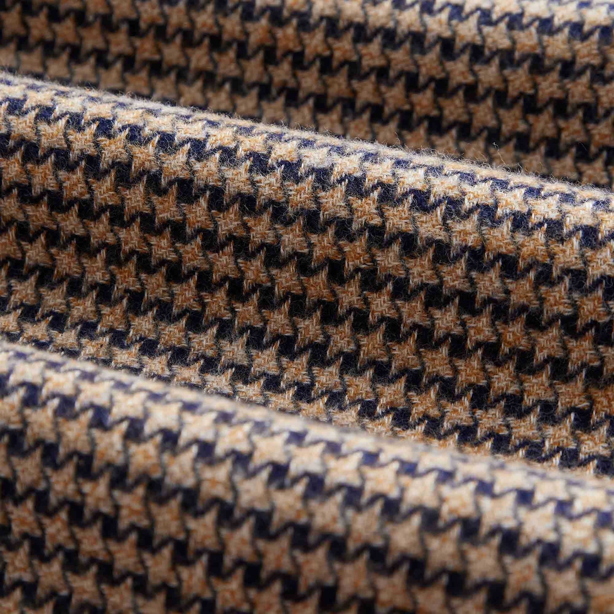 Portuguese Flannel Abstract Pied Poule - Navy