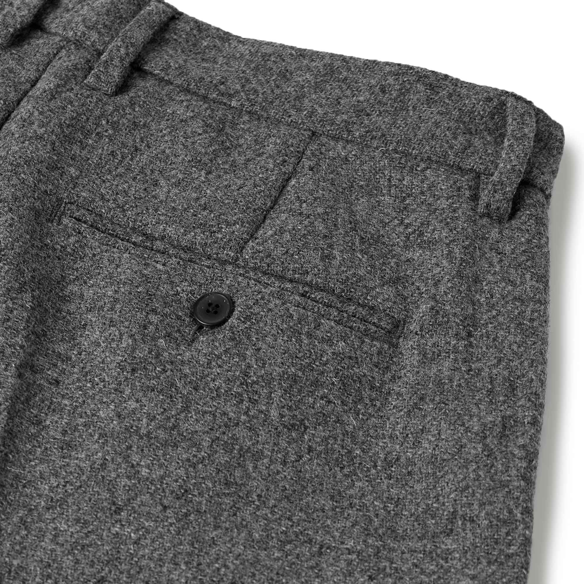Portuguese Flannel Pleated Wool Trousers - Grey