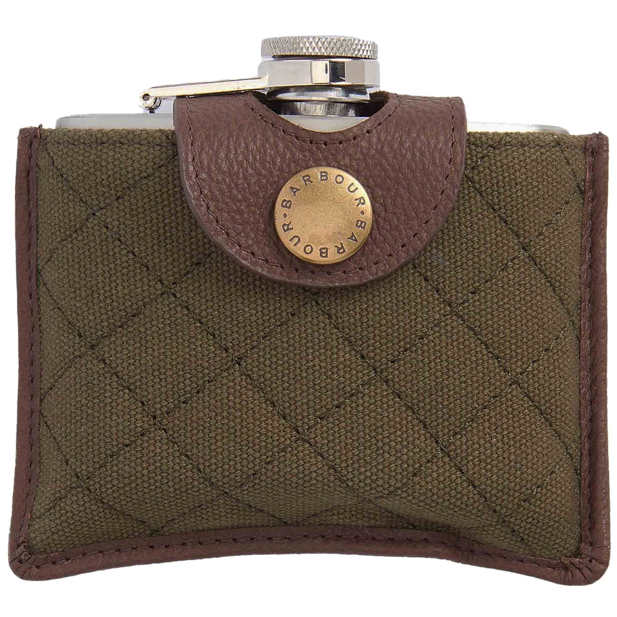 Barbour Padbury Quilted Hip Flask - Dark Brown