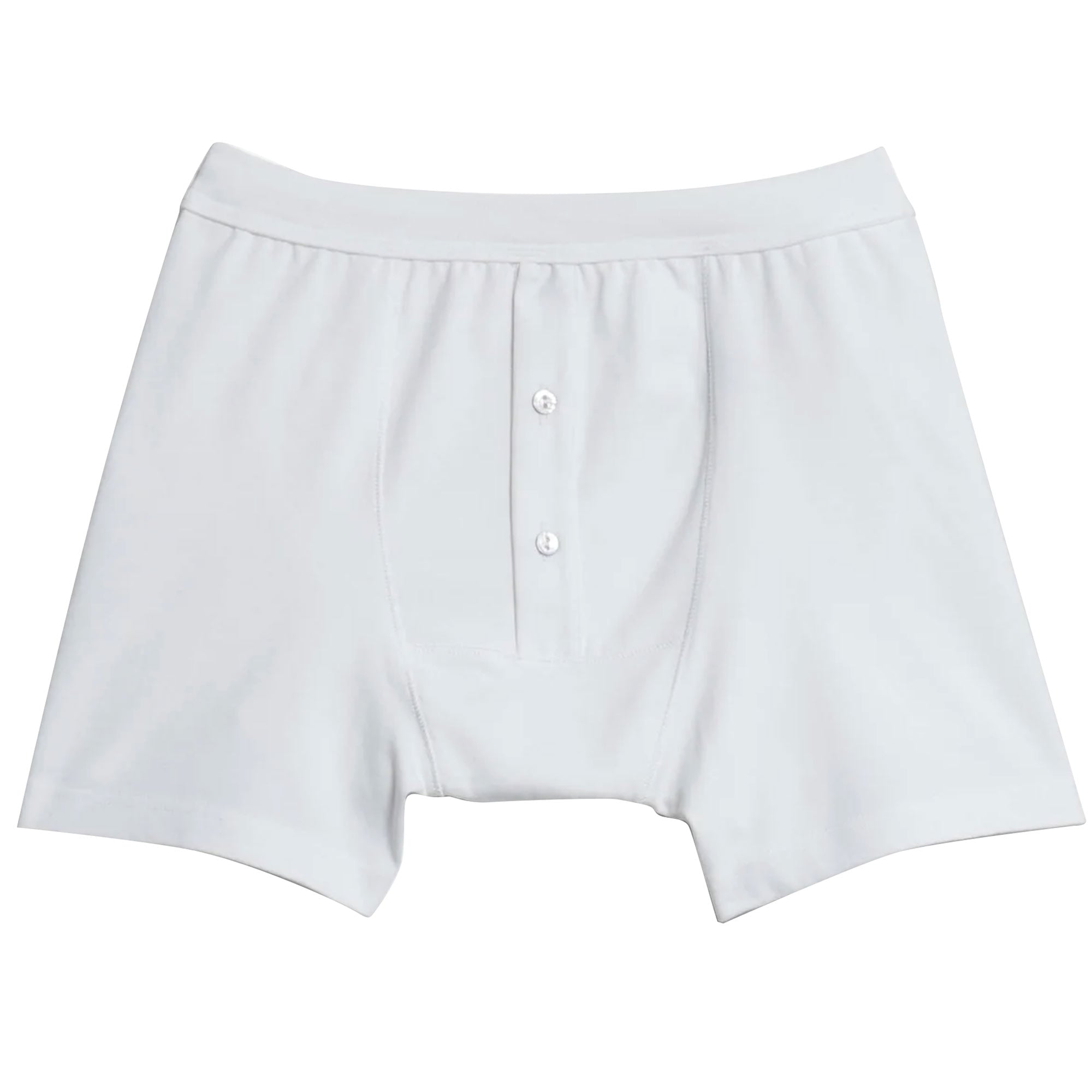 255 Loopwheeled Midweight Button Fly Boxers - White