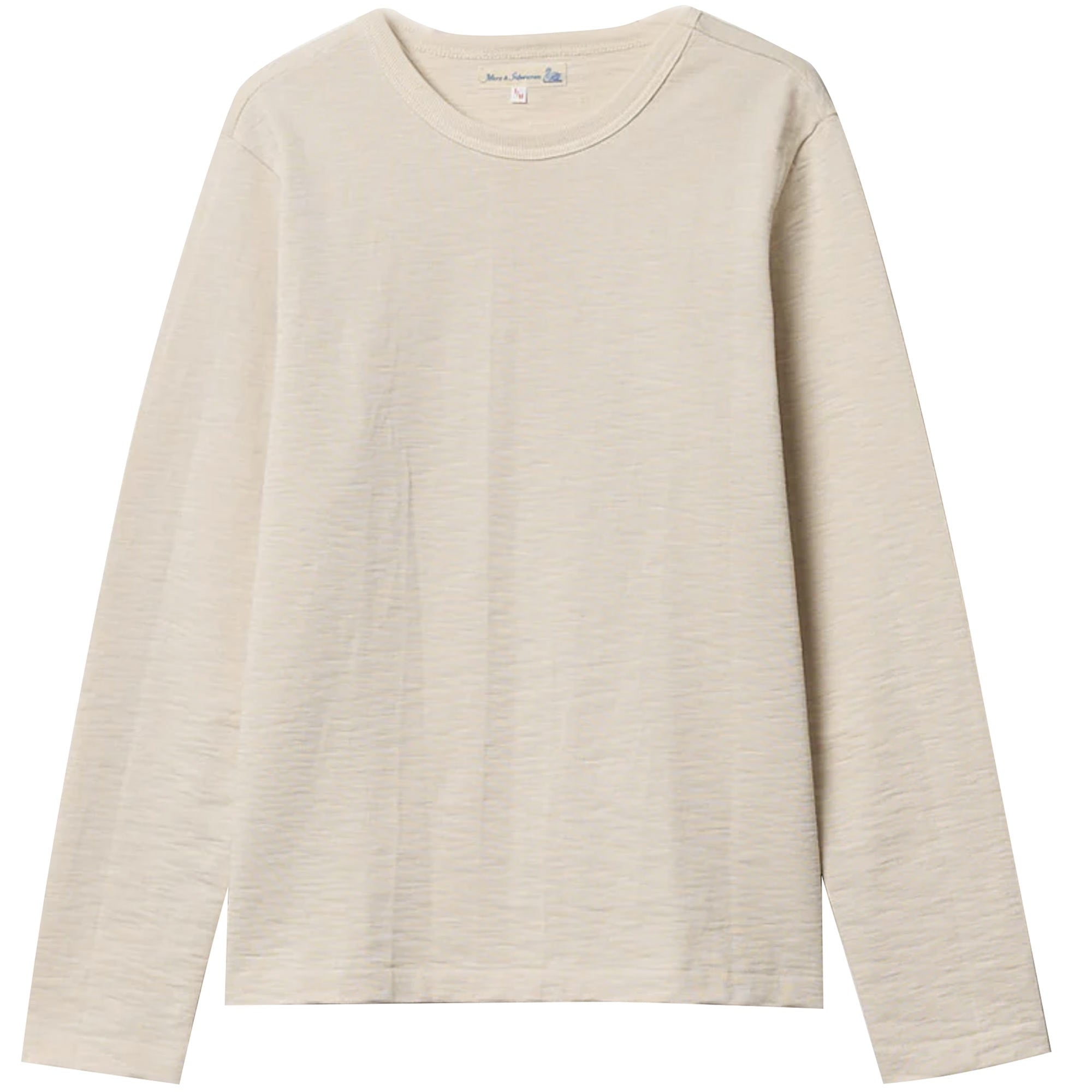 Merz b Schwanen 2S18 Loopwheeled Relaxed Fit Heavyweight Long Sleeve - Natural