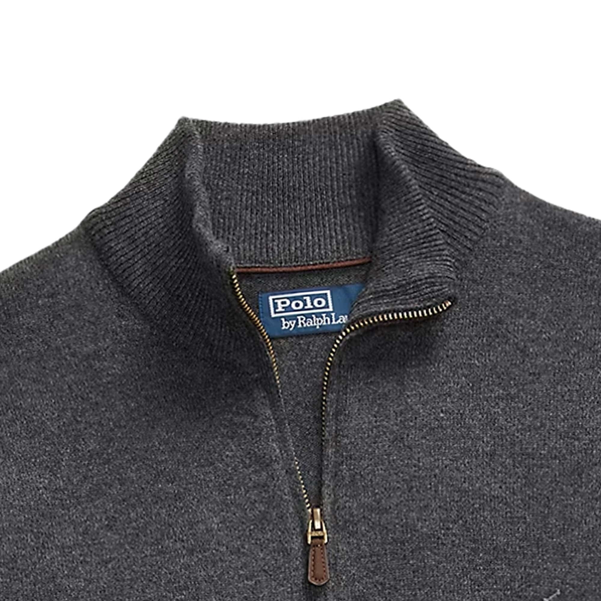 Polo Ralph Lauren Wool Quarter-Zip Jumper - Charcoal